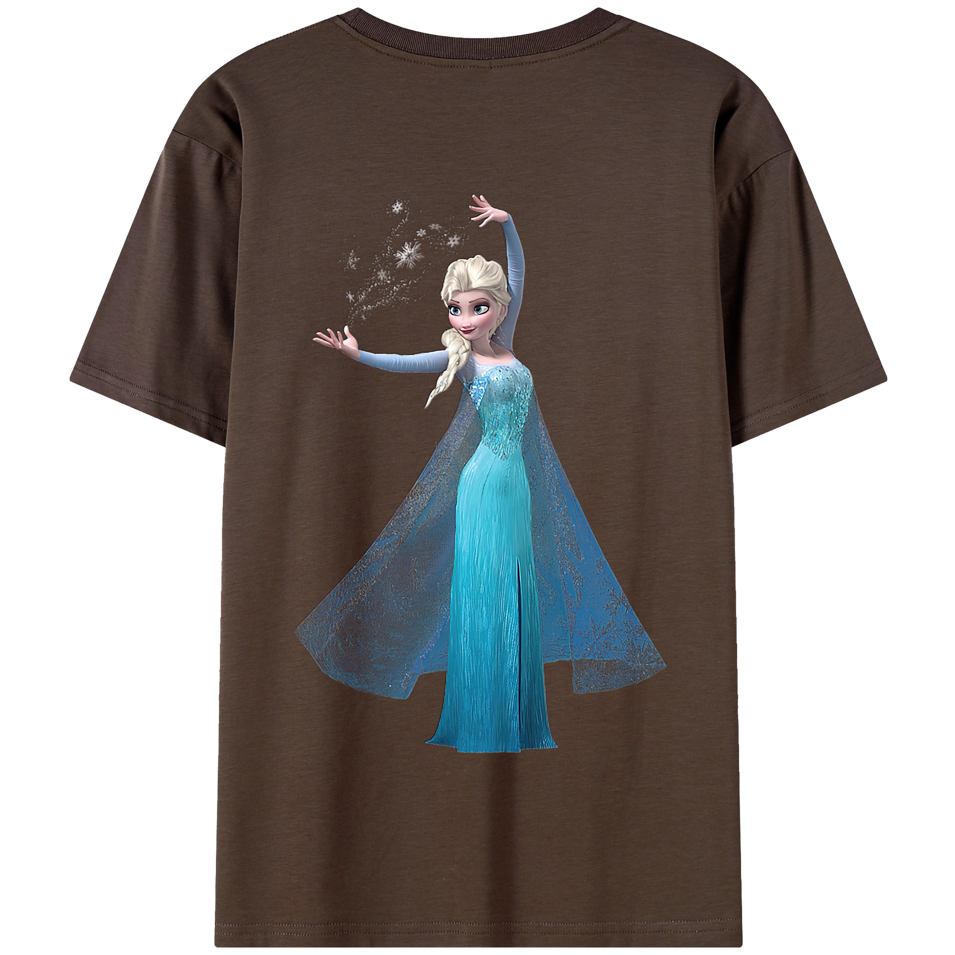 （画像用） アナと雪の女王 アンナ エルサ Frozen Anna Elsa 綿100％半袖Tシャツ（背面プリント）