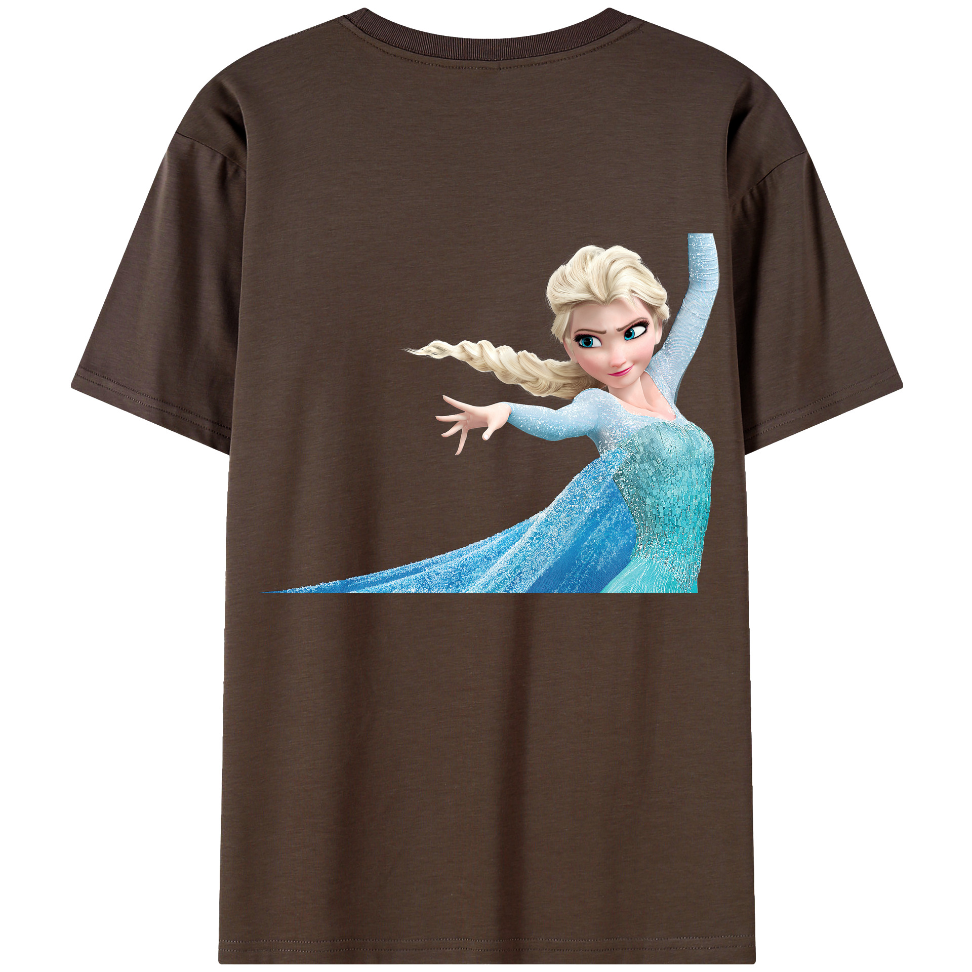 （画像用） アナと雪の女王 アンナ エルサ Frozen Anna Elsa 綿100％半袖Tシャツ（背面プリント）