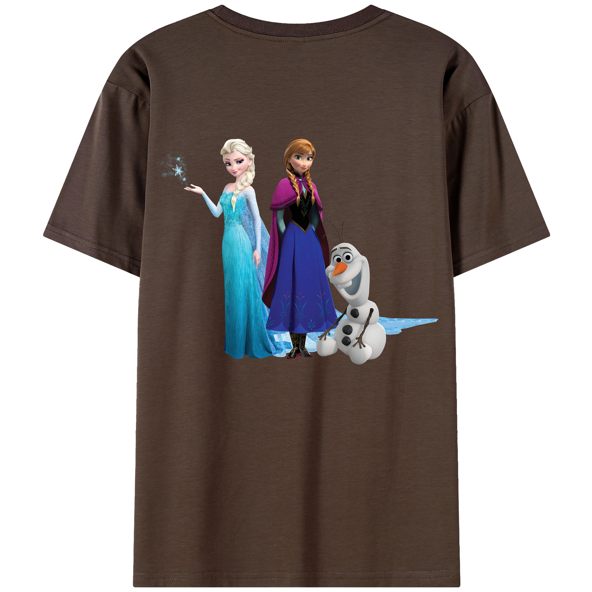 （画像用） アナと雪の女王 アンナ エルサ Frozen Anna Elsa 綿100％半袖Tシャツ（背面プリント）