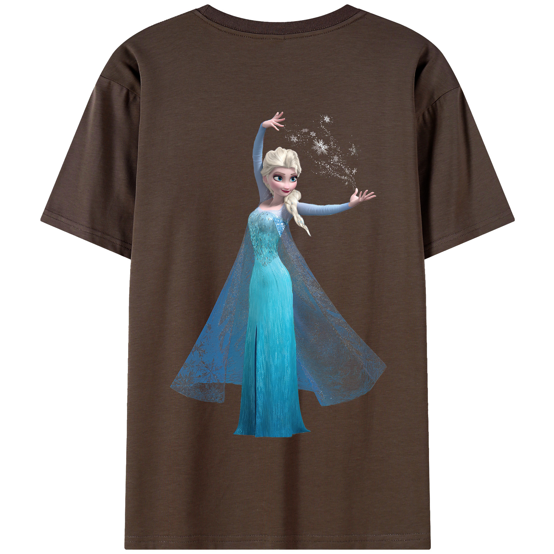 （画像用） アナと雪の女王 アンナ エルサ Frozen Anna Elsa 綿100％半袖Tシャツ（背面プリント）