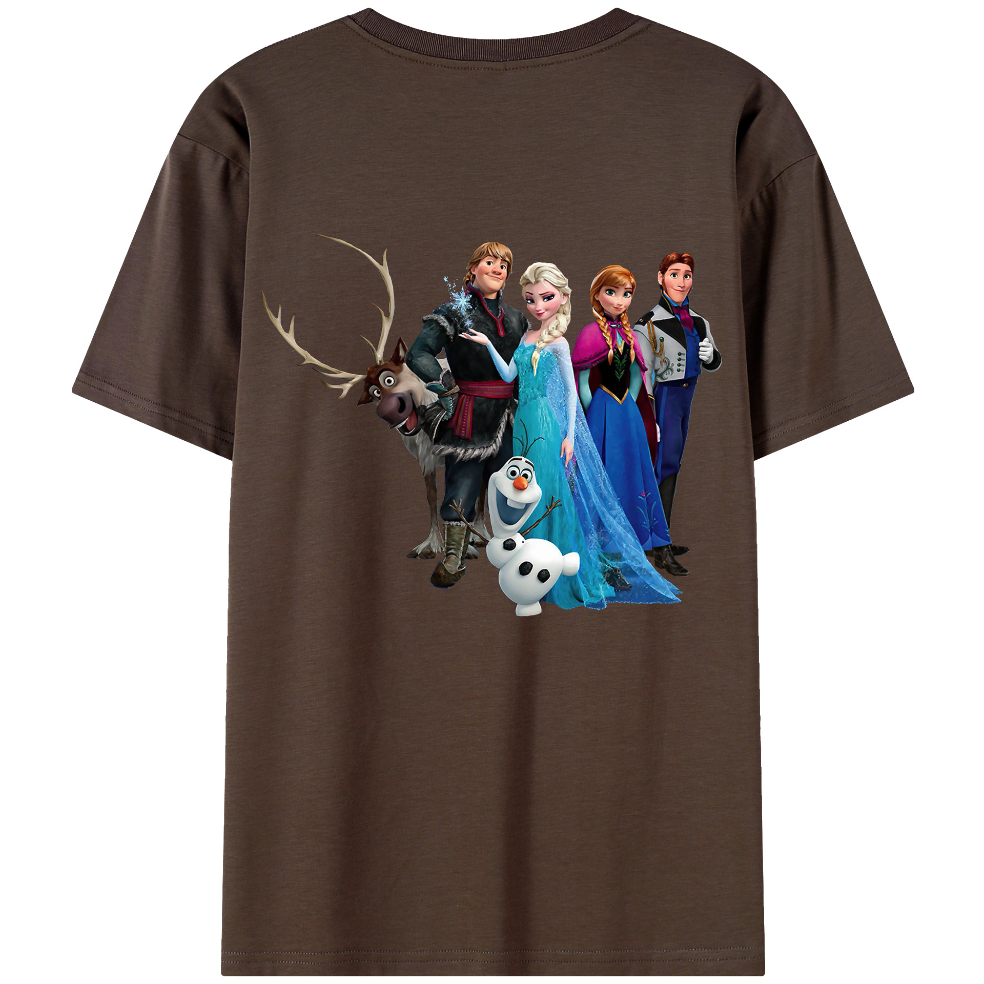 （画像用） アナと雪の女王 アンナ エルサ Frozen Anna Elsa 綿100％半袖Tシャツ（背面プリント）