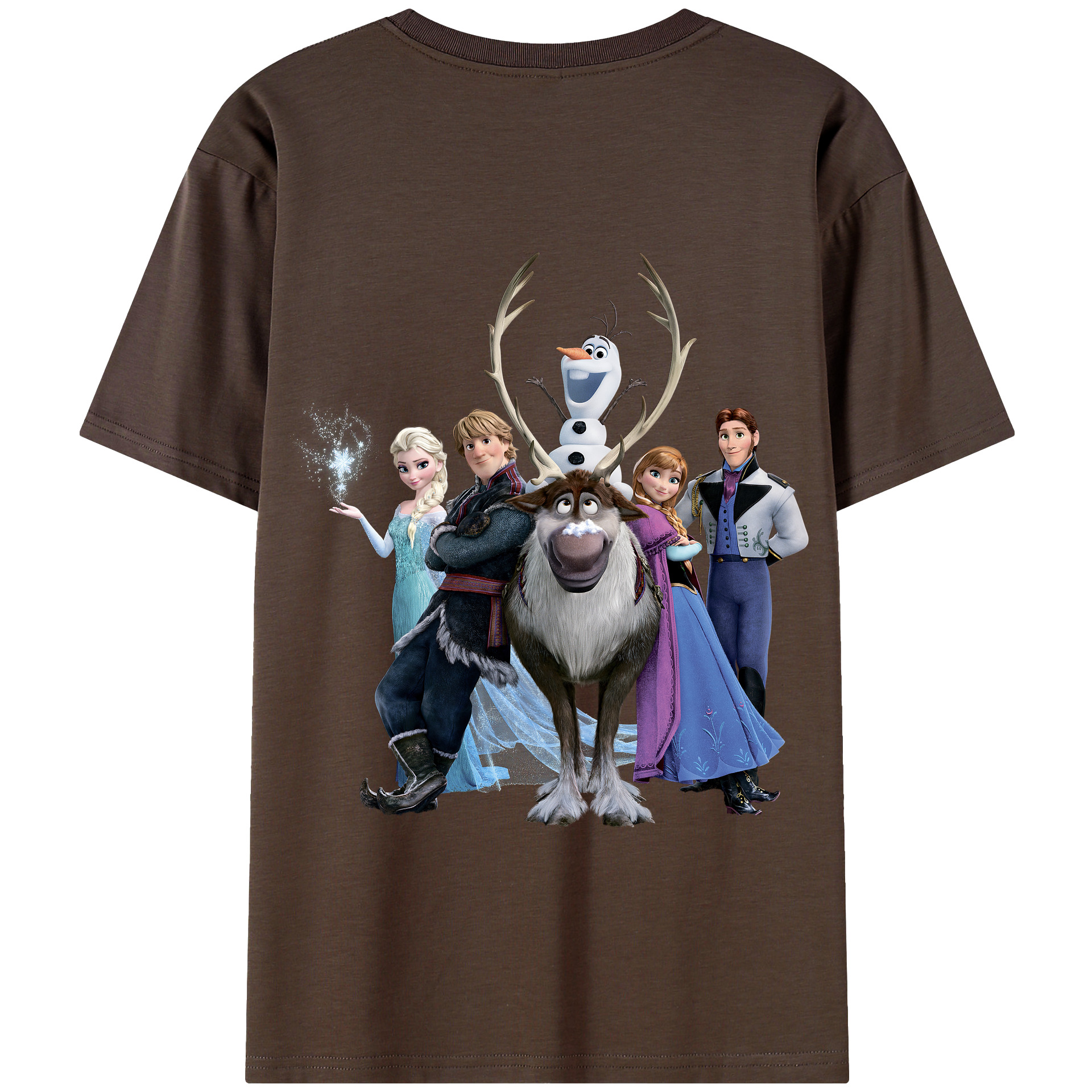 （画像用） アナと雪の女王 アンナ エルサ Frozen Anna Elsa 綿100％半袖Tシャツ（背面プリント）