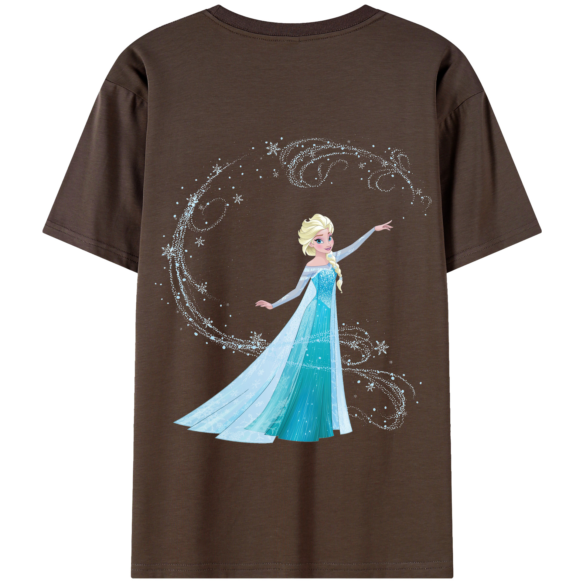（画像用） アナと雪の女王 アンナ エルサ Frozen Anna Elsa 綿100％半袖Tシャツ（背面プリント）