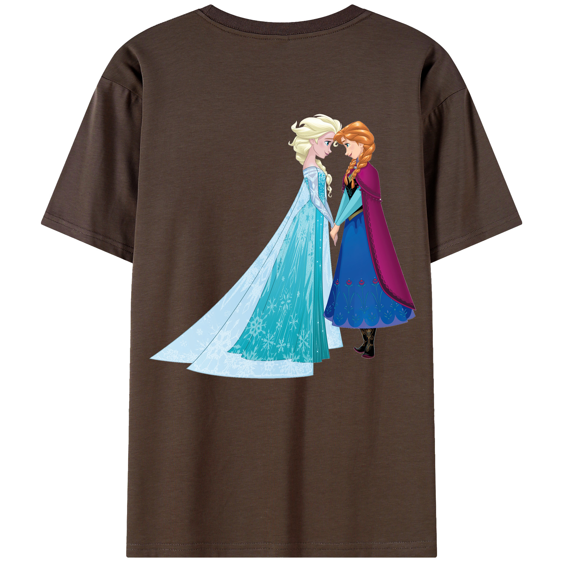 （画像用） アナと雪の女王 アンナ エルサ Frozen Anna Elsa 綿100％半袖Tシャツ（背面プリント）