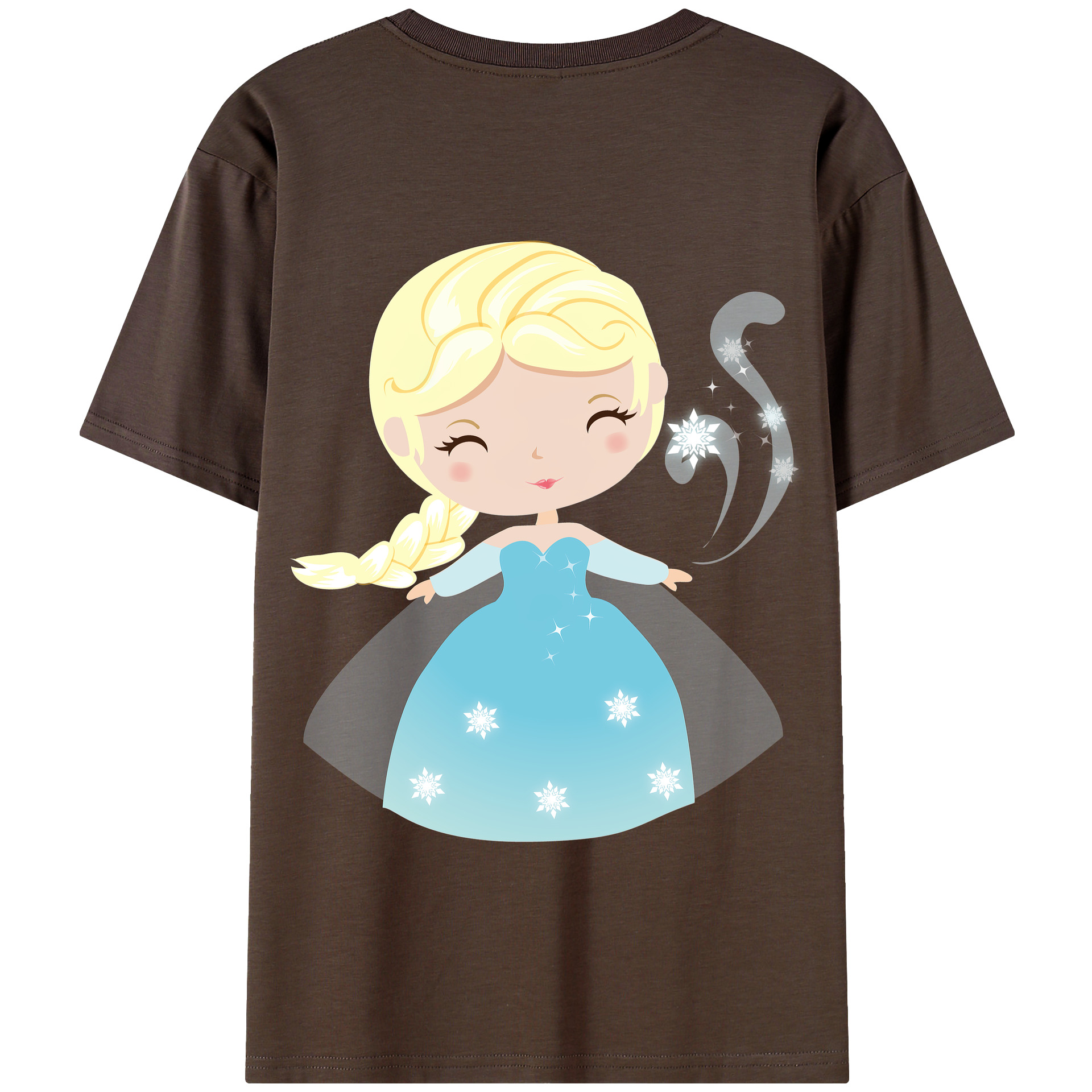 （画像用） アナと雪の女王 アンナ エルサ Frozen Anna Elsa 綿100％半袖Tシャツ（背面プリント）