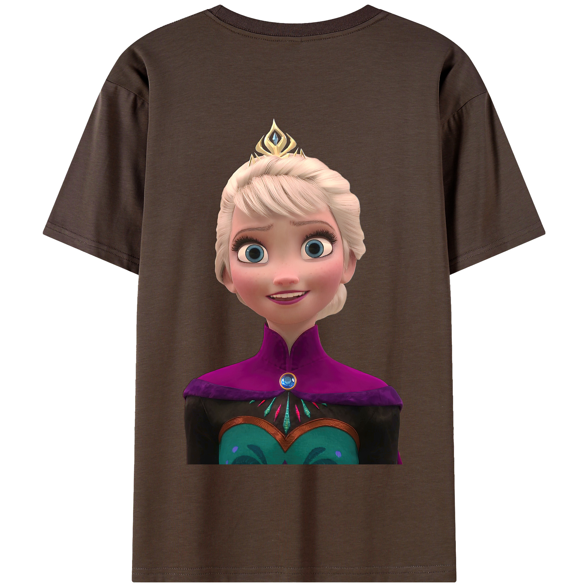 （画像用） アナと雪の女王 アンナ エルサ Frozen Anna Elsa 綿100％半袖Tシャツ（背面プリント）