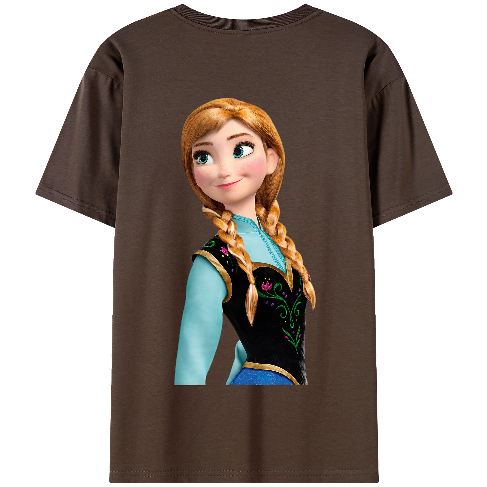 （画像用） アナと雪の女王 アンナ エルサ Frozen Anna Elsa 綿100％半袖Tシャツ（背面プリント）