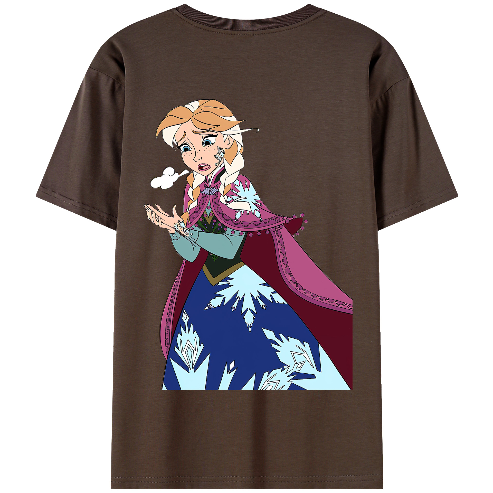 （画像用） アナと雪の女王 アンナ エルサ Frozen Anna Elsa 綿100％半袖Tシャツ（背面プリント）
