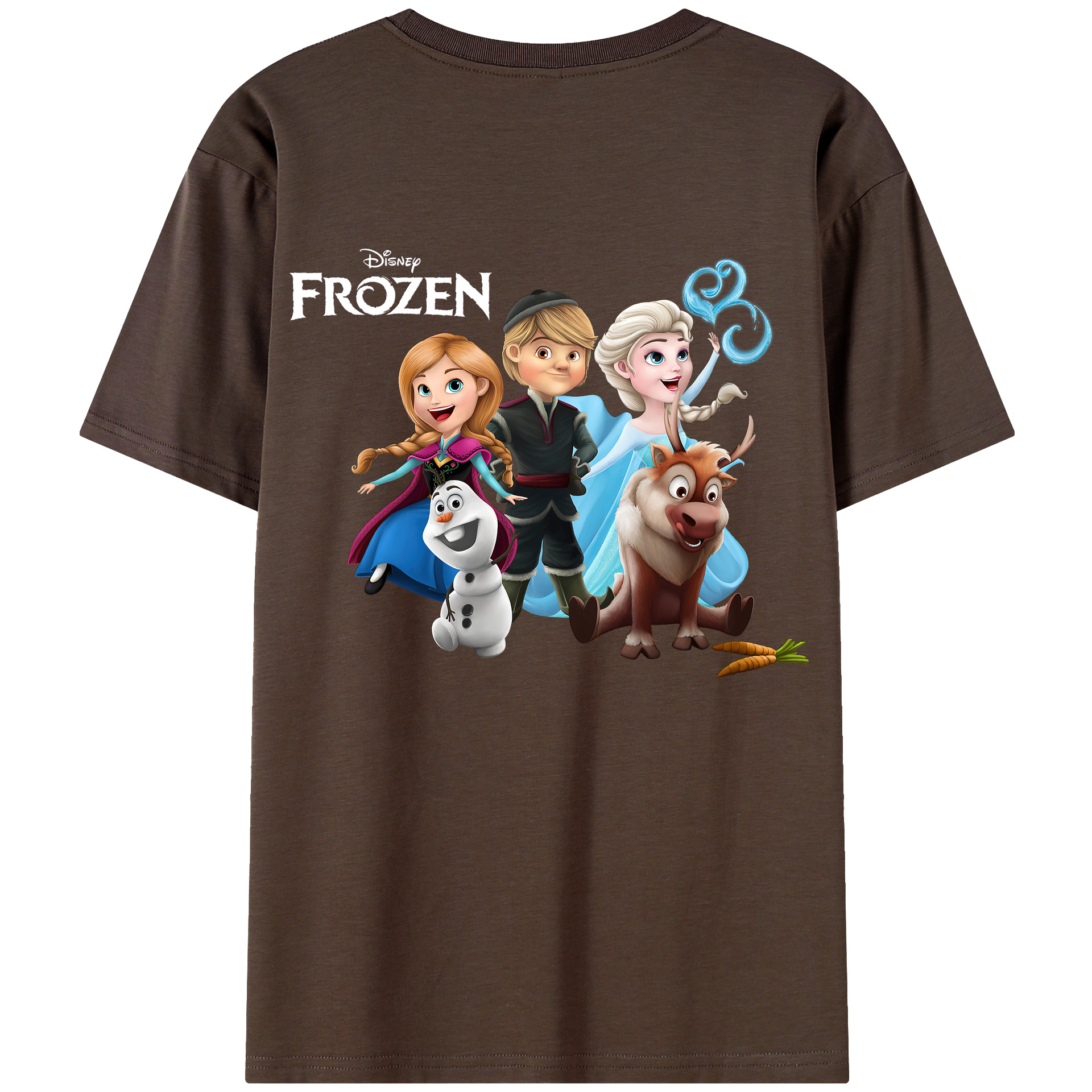 （画像用） アナと雪の女王 アンナ エルサ Frozen Anna Elsa 綿100％半袖Tシャツ（背面プリント）