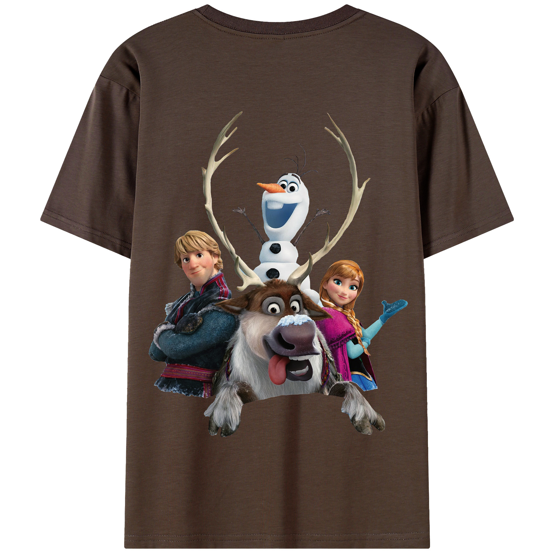 （画像用） アナと雪の女王 アンナ エルサ Frozen Anna Elsa 綿100％半袖Tシャツ（背面プリント）