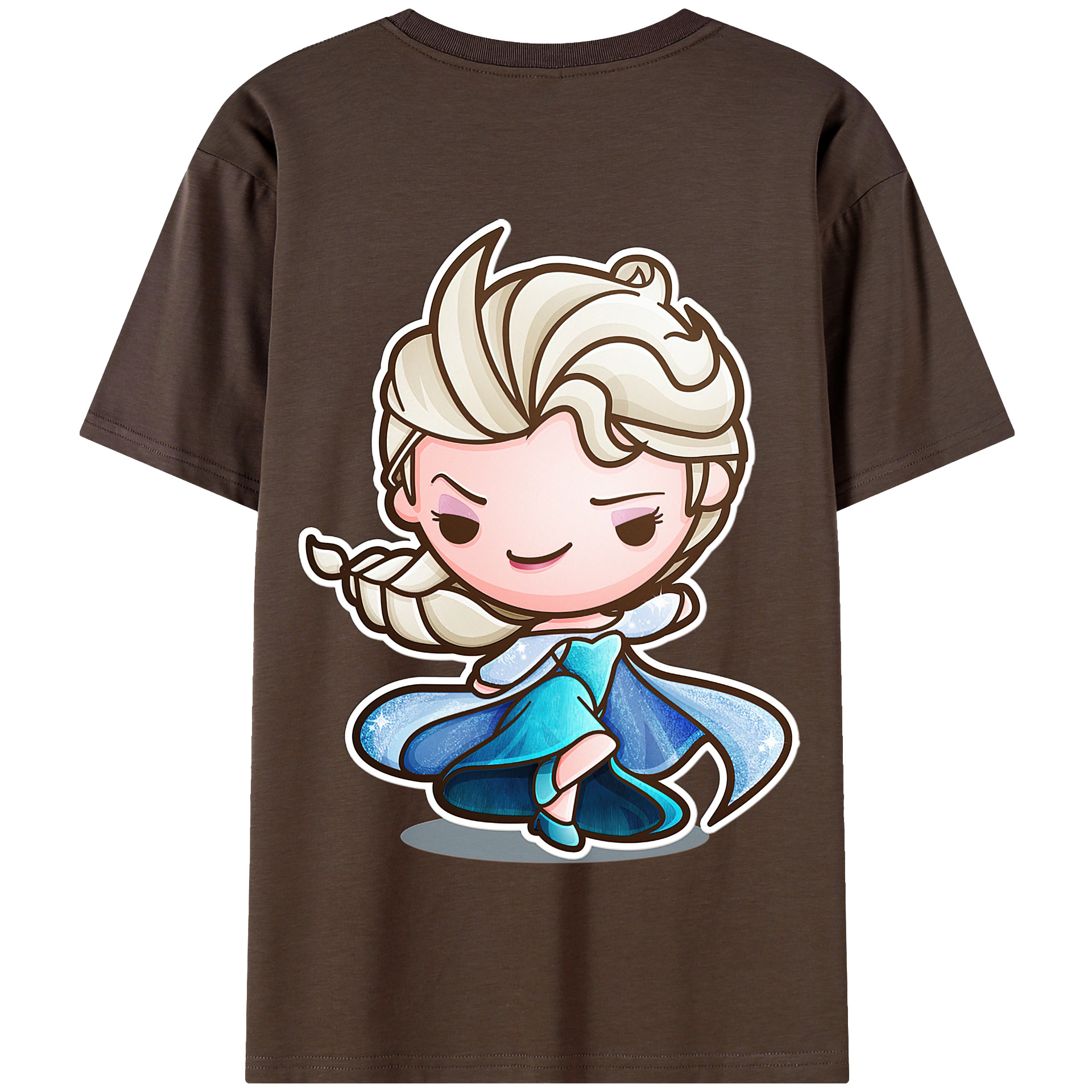 （画像用） アナと雪の女王 アンナ エルサ Frozen Anna Elsa 綿100％半袖Tシャツ（背面プリント）