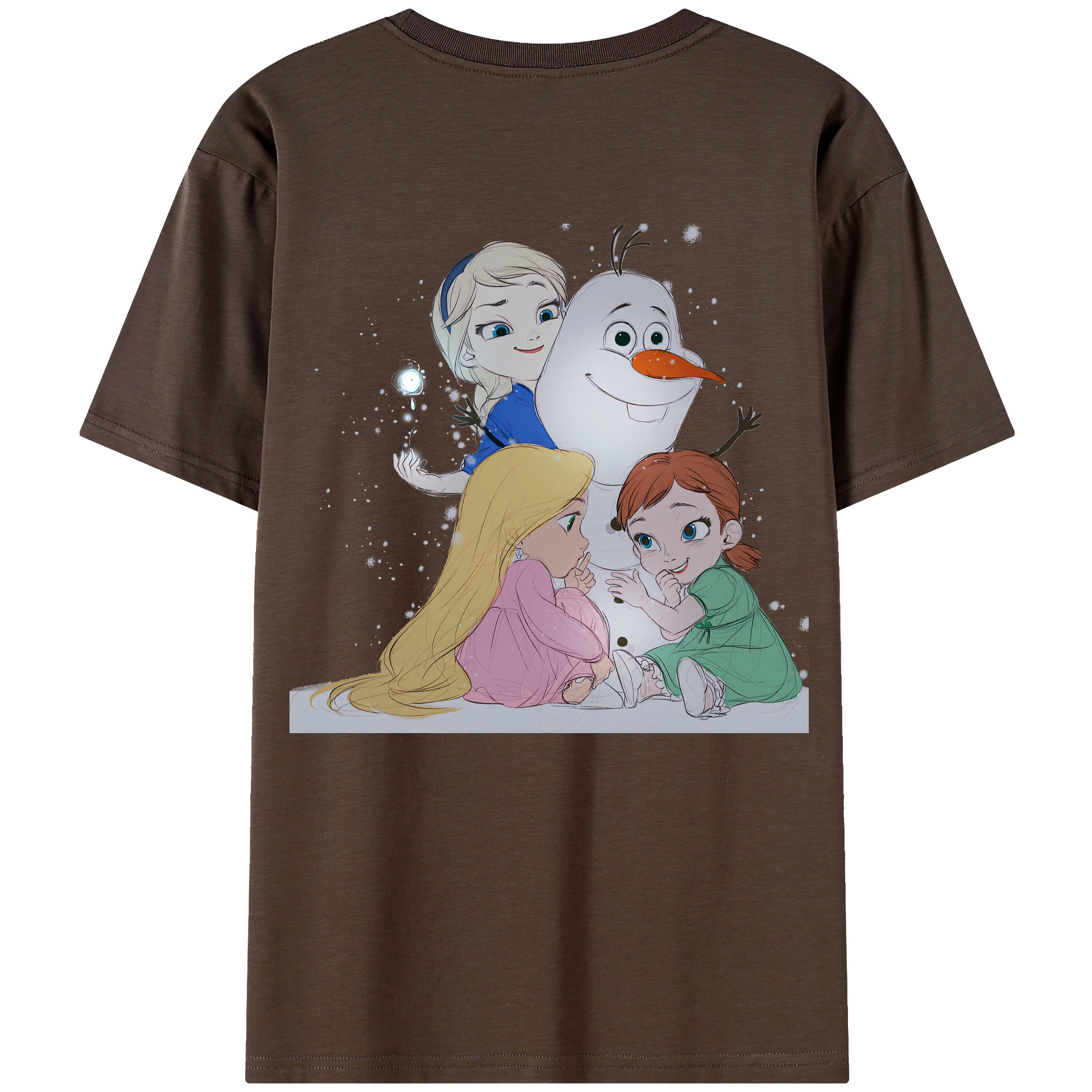 （画像用） アナと雪の女王 アンナ エルサ Frozen Anna Elsa 綿100％半袖Tシャツ（背面プリント）