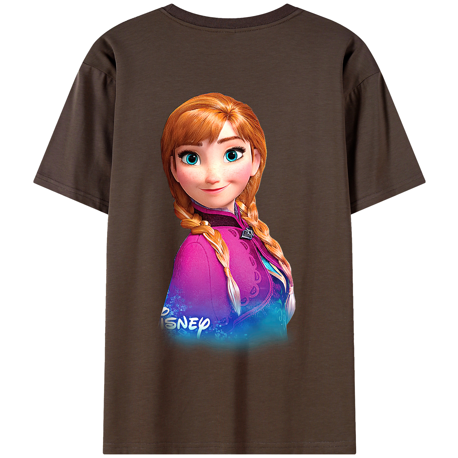 （画像用） アナと雪の女王 アンナ エルサ Frozen Anna Elsa 綿100％半袖Tシャツ（背面プリント）