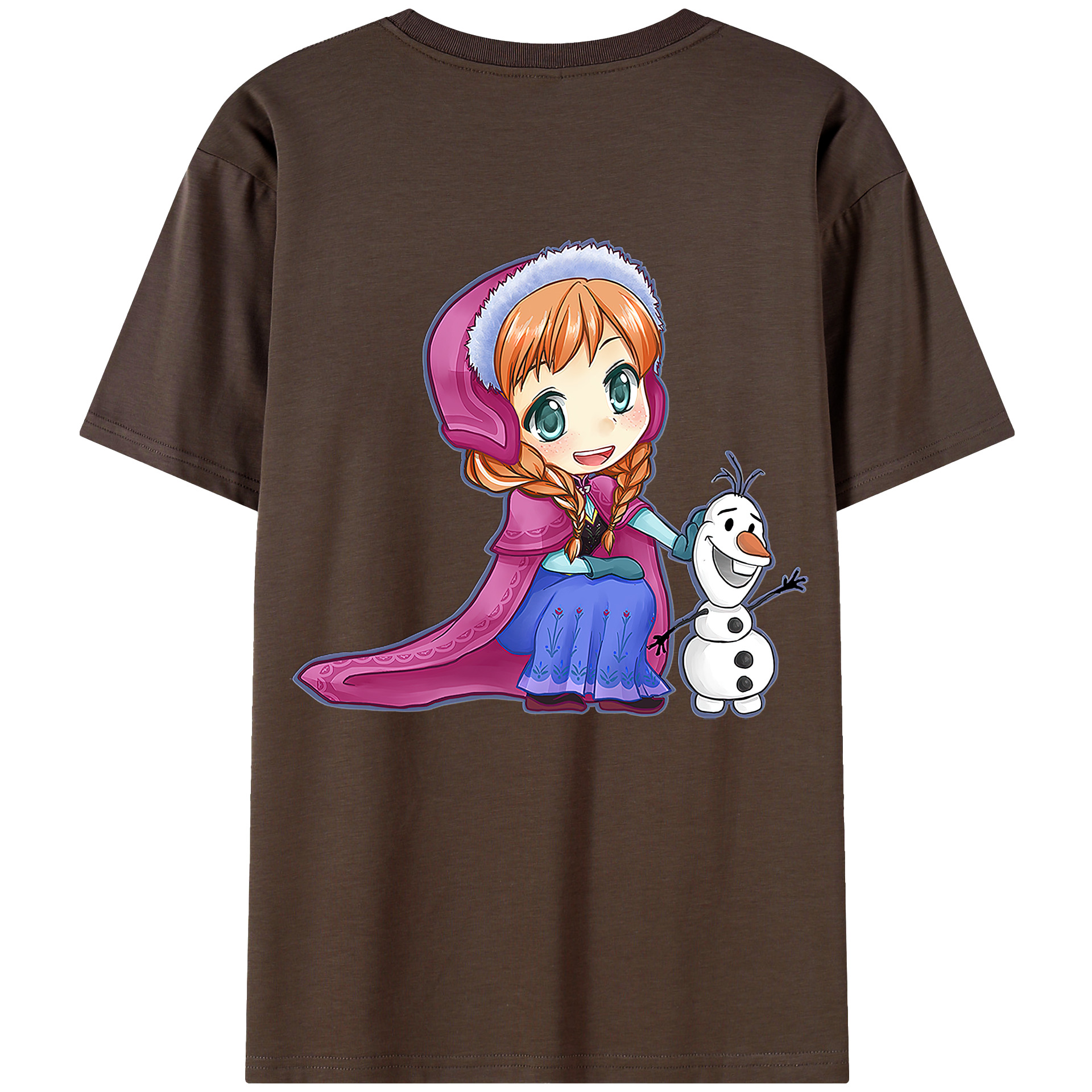 （画像用） アナと雪の女王 アンナ エルサ Frozen Anna Elsa 綿100％半袖Tシャツ（背面プリント）