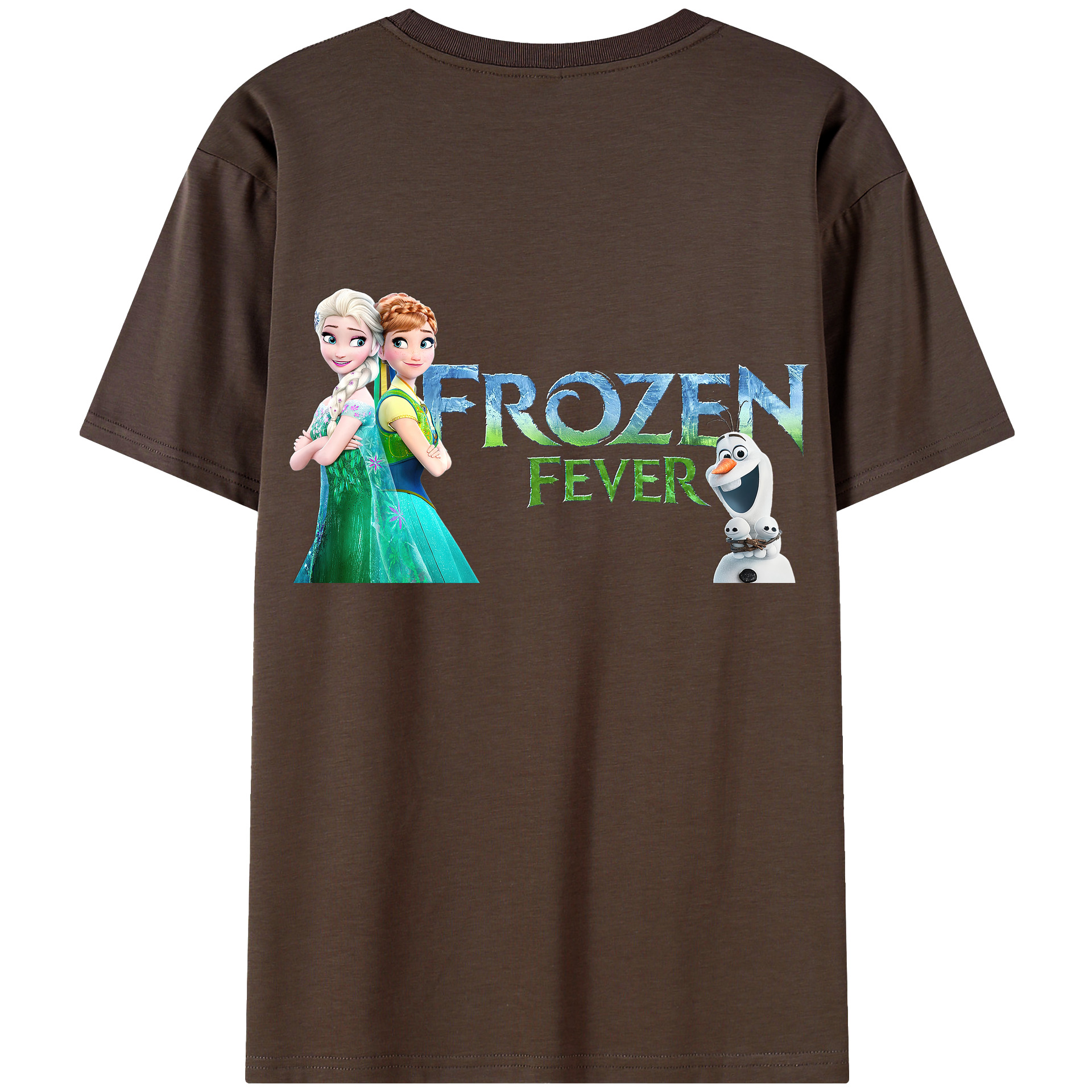 （画像用） アナと雪の女王 アンナ エルサ Frozen Anna Elsa 綿100％半袖Tシャツ（背面プリント）