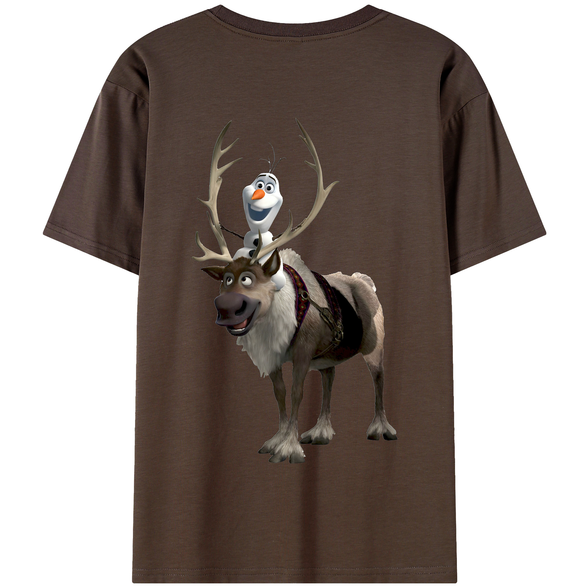 （画像用） アナと雪の女王 アンナ エルサ Frozen Anna Elsa 綿100％半袖Tシャツ（背面プリント）