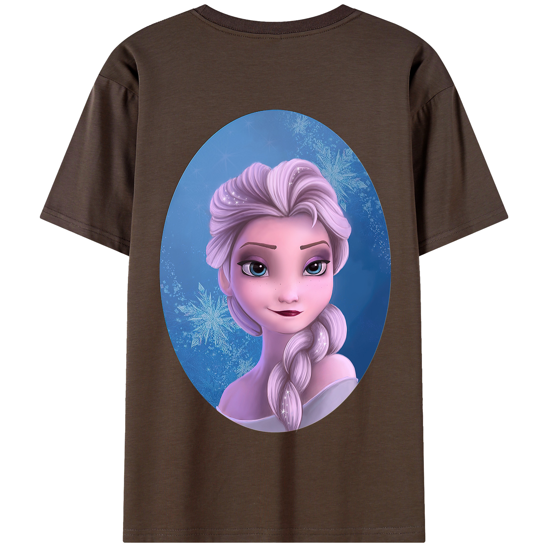 （画像用） アナと雪の女王 アンナ エルサ Frozen Anna Elsa 綿100％半袖Tシャツ（背面プリント）