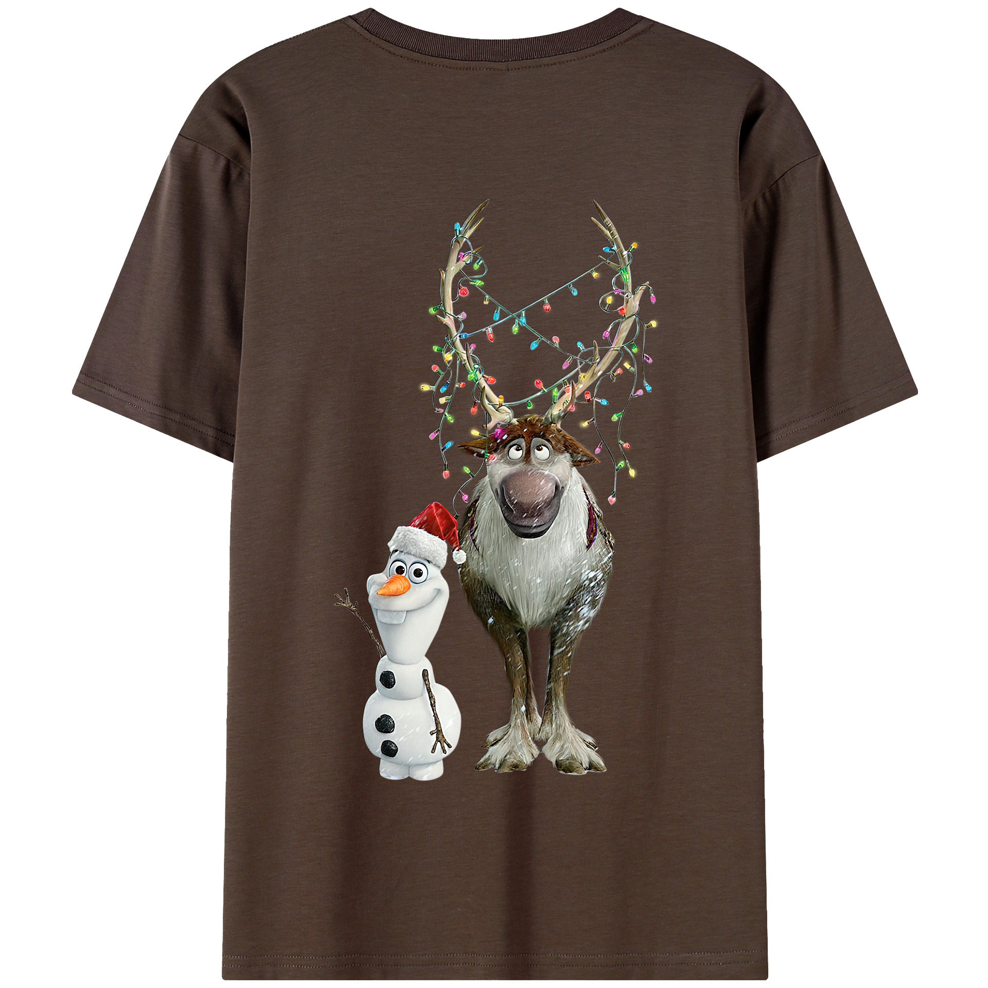 （画像用） アナと雪の女王 アンナ エルサ Frozen Anna Elsa 綿100％半袖Tシャツ（背面プリント）