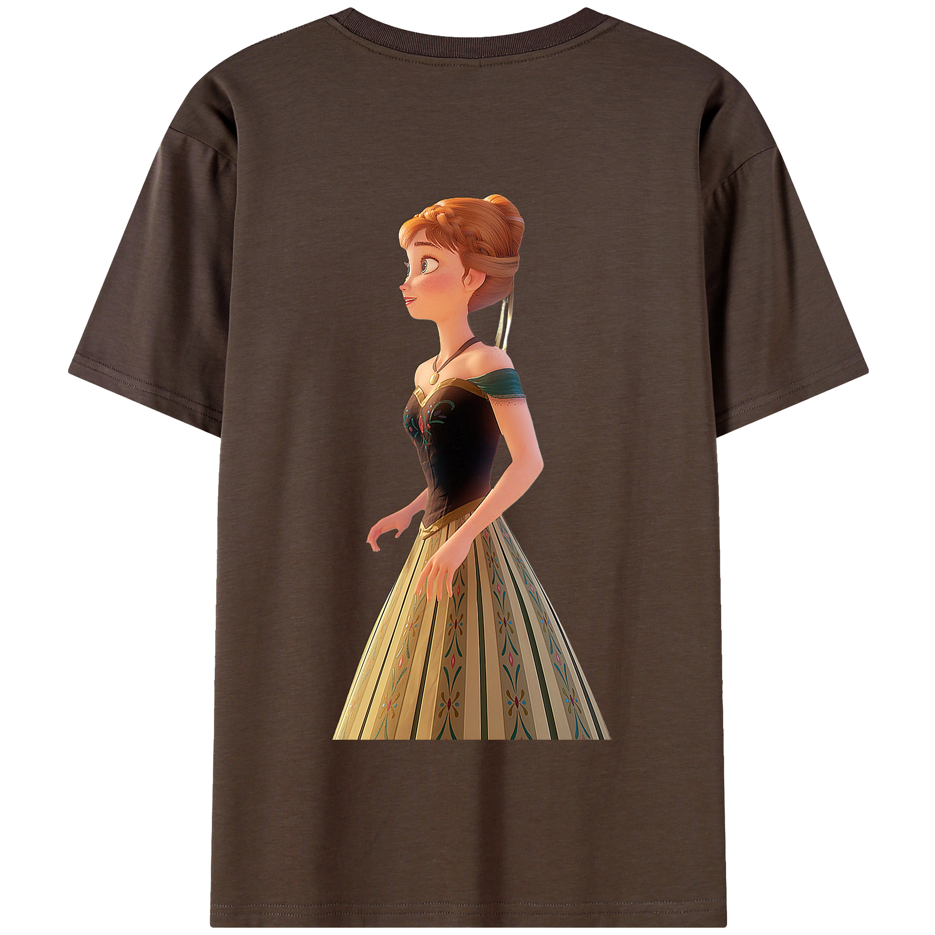 （画像用） アナと雪の女王 アンナ エルサ Frozen Anna Elsa 綿100％半袖Tシャツ（背面プリント）