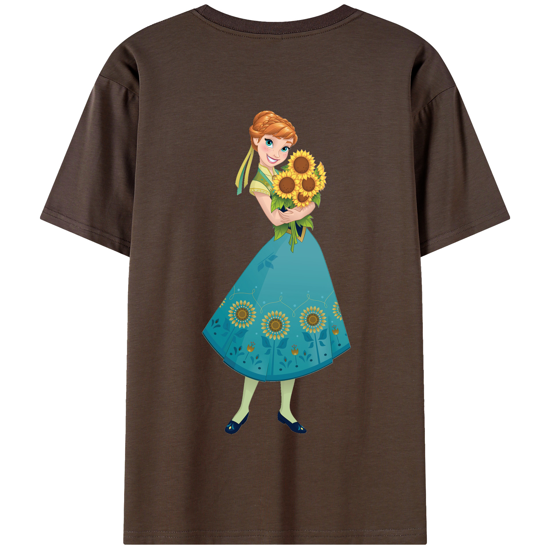 （画像用） アナと雪の女王 アンナ エルサ Frozen Anna Elsa 綿100％半袖Tシャツ（背面プリント）
