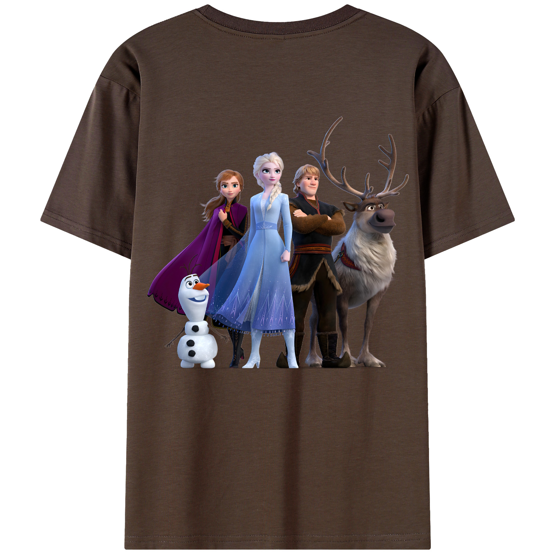（画像用） アナと雪の女王 アンナ エルサ Frozen Anna Elsa 綿100％半袖Tシャツ（背面プリント）