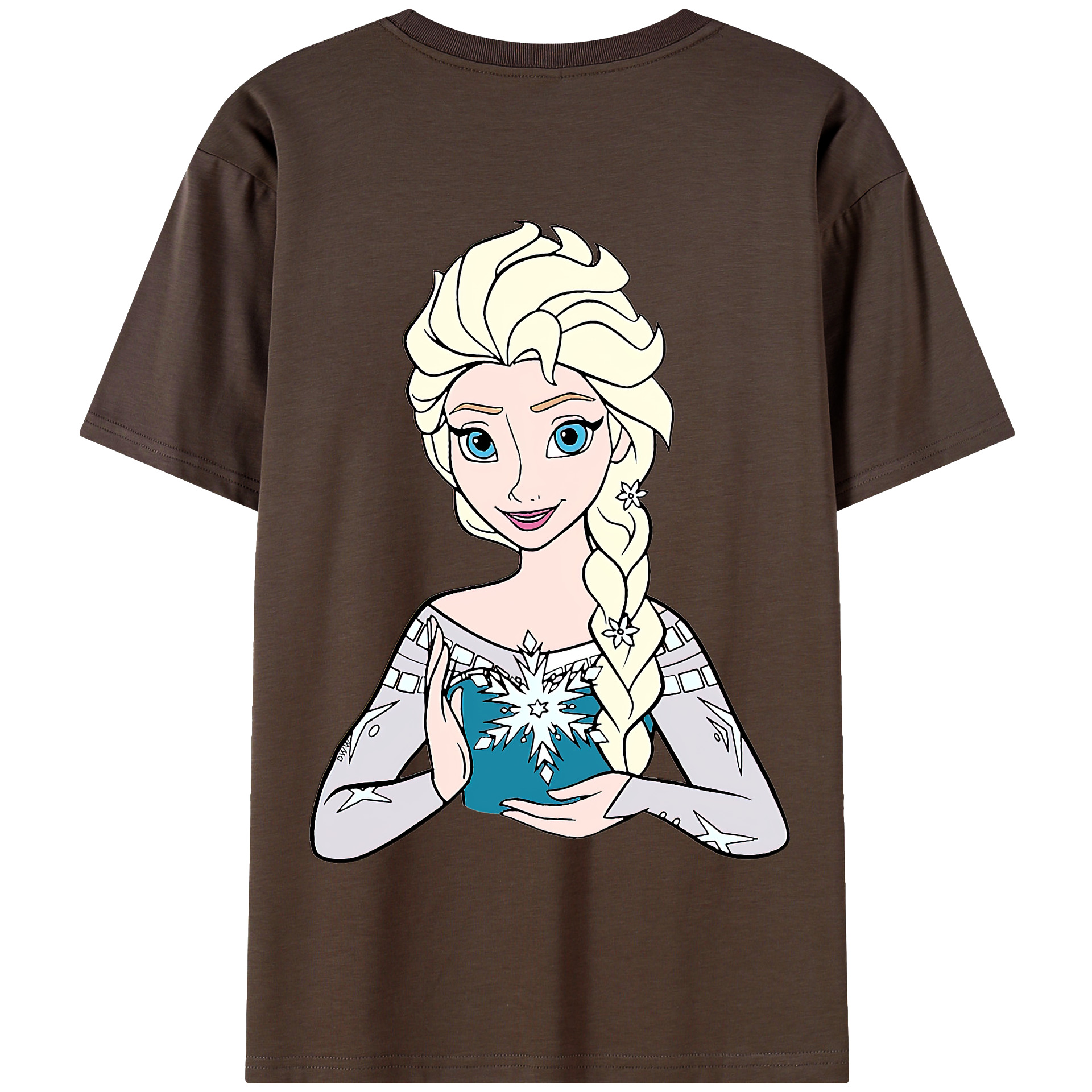 （画像用） アナと雪の女王 アンナ エルサ Frozen Anna Elsa 綿100％半袖Tシャツ（背面プリント）