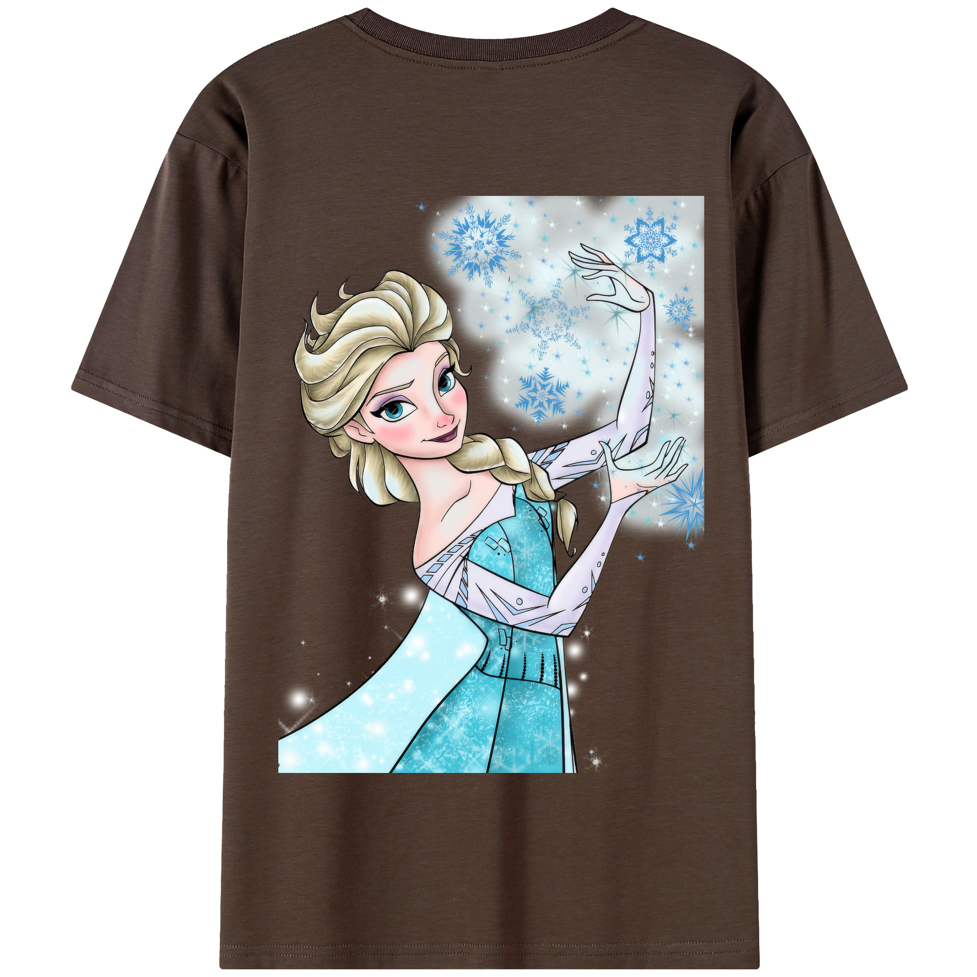 （画像用） アナと雪の女王 アンナ エルサ Frozen Anna Elsa 綿100％半袖Tシャツ（背面プリント）