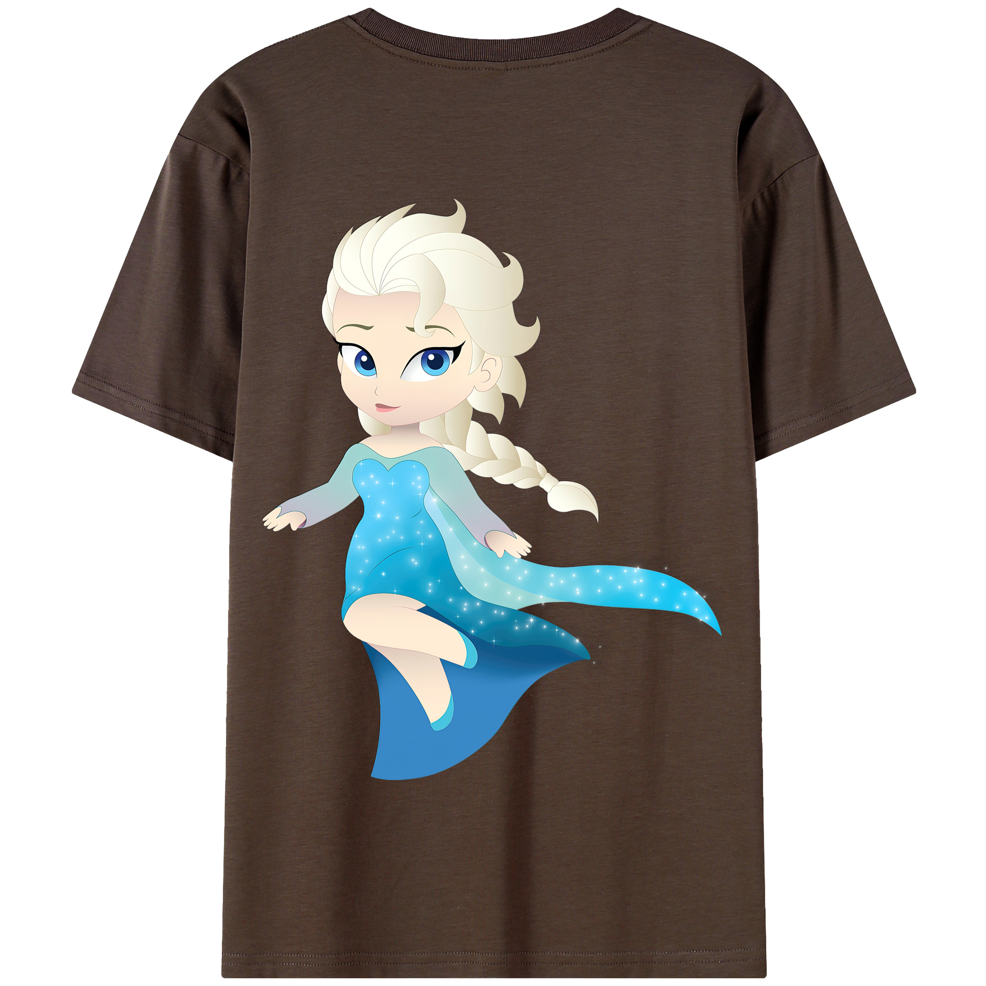 （画像用） アナと雪の女王 アンナ エルサ Frozen Anna Elsa 綿100％半袖Tシャツ（背面プリント）