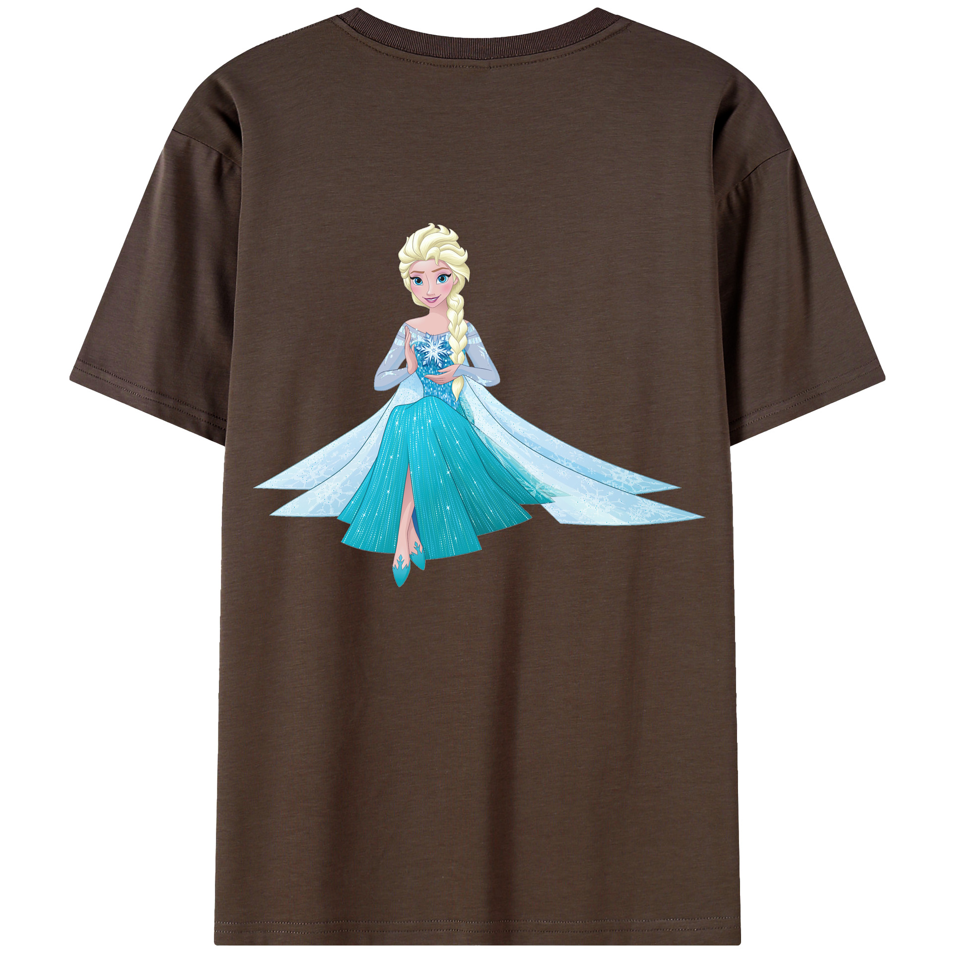 （画像用） アナと雪の女王 アンナ エルサ Frozen Anna Elsa 綿100％半袖Tシャツ（背面プリント）