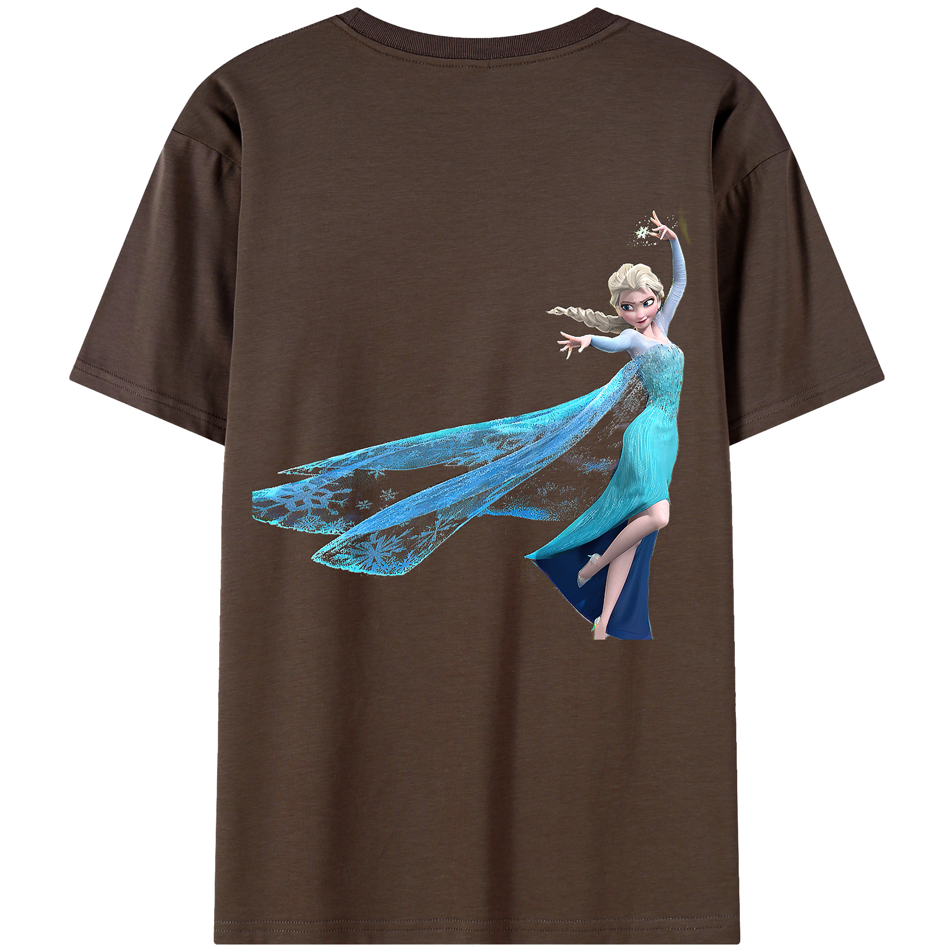 （画像用） アナと雪の女王 アンナ エルサ Frozen Anna Elsa 綿100％半袖Tシャツ（背面プリント）