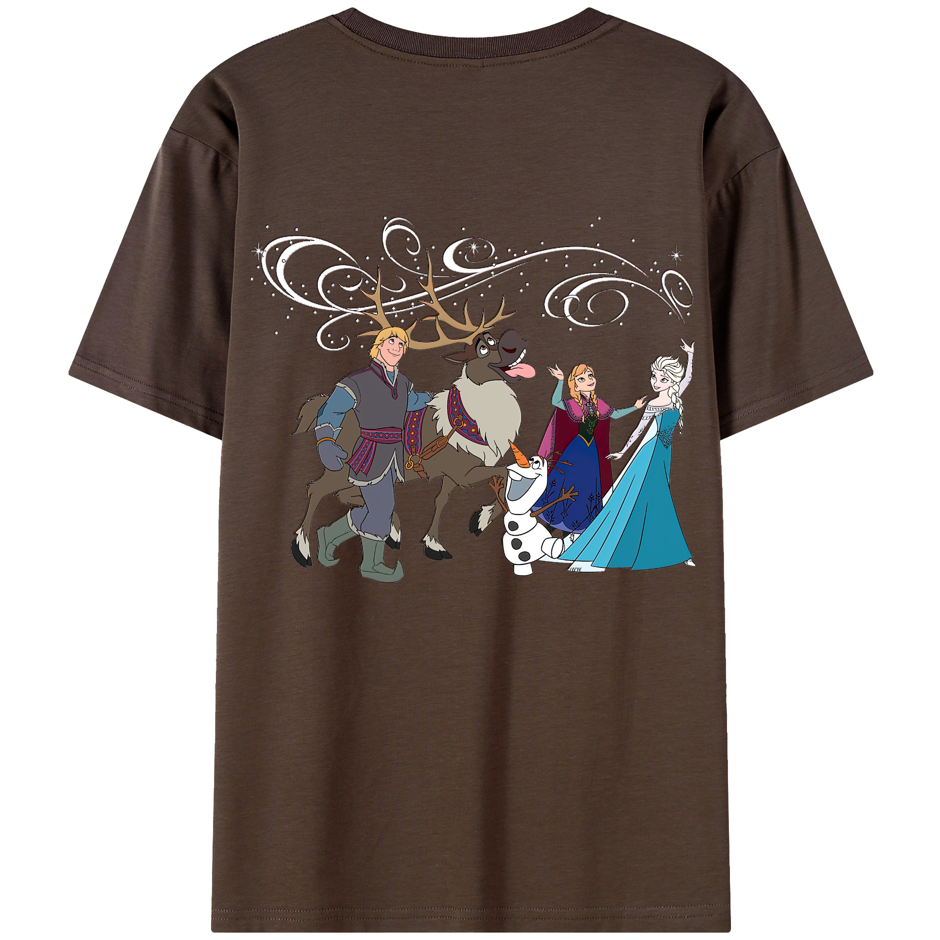 （画像用） アナと雪の女王 アンナ エルサ Frozen Anna Elsa 綿100％半袖Tシャツ（背面プリント）