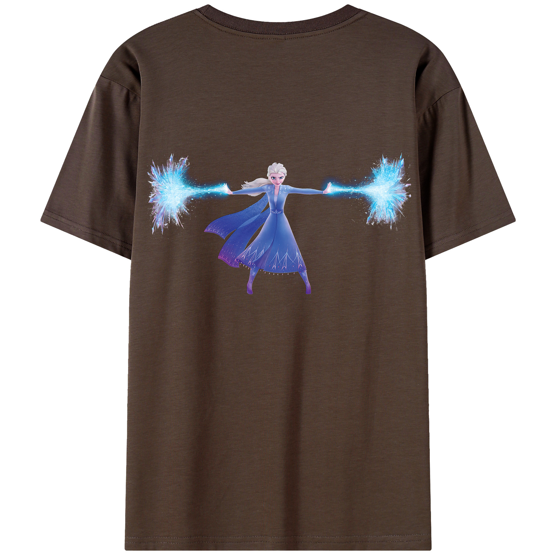 （画像用） アナと雪の女王 アンナ エルサ Frozen Anna Elsa 綿100％半袖Tシャツ（背面プリント）