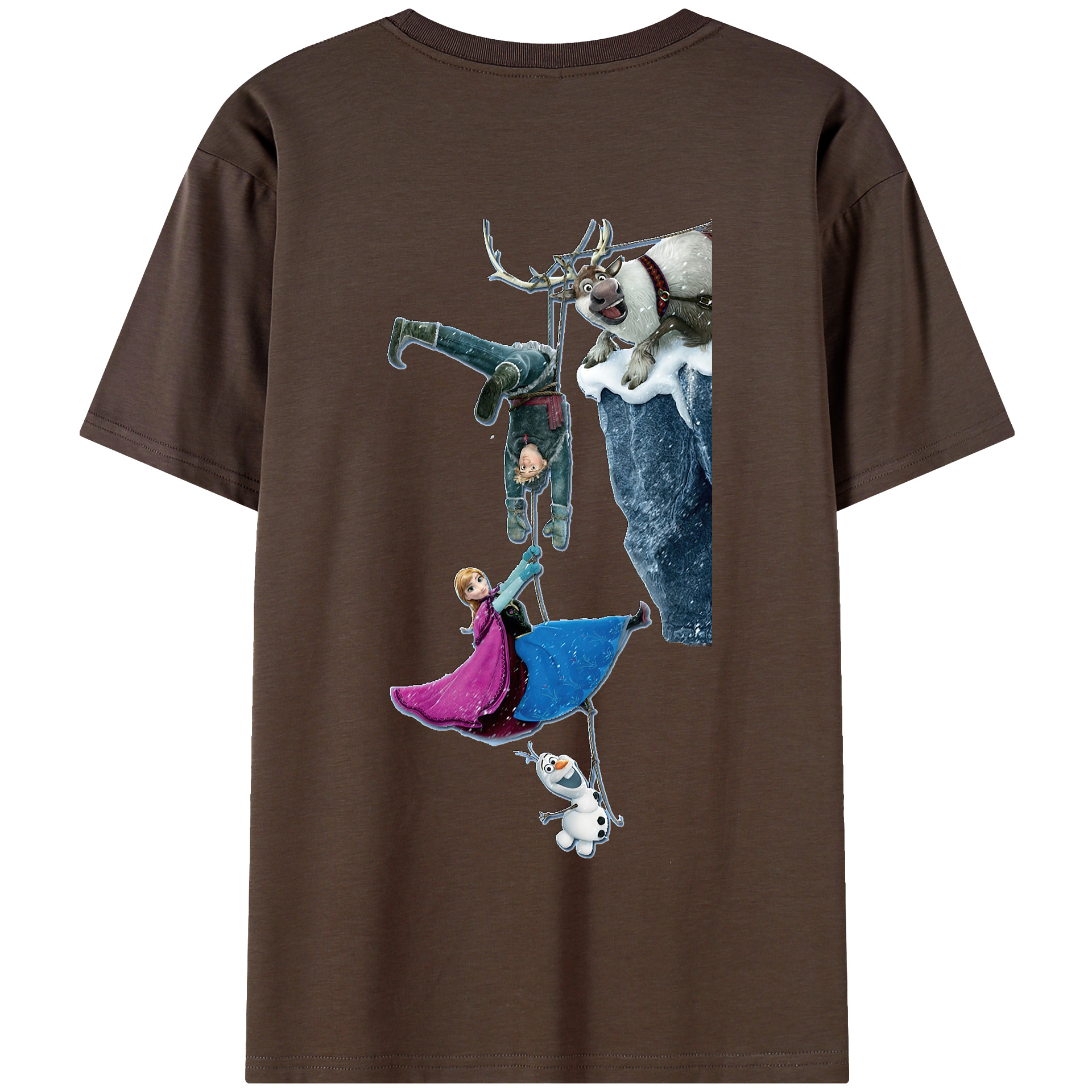 （画像用） アナと雪の女王 アンナ エルサ Frozen Anna Elsa 綿100％半袖Tシャツ（背面プリント）