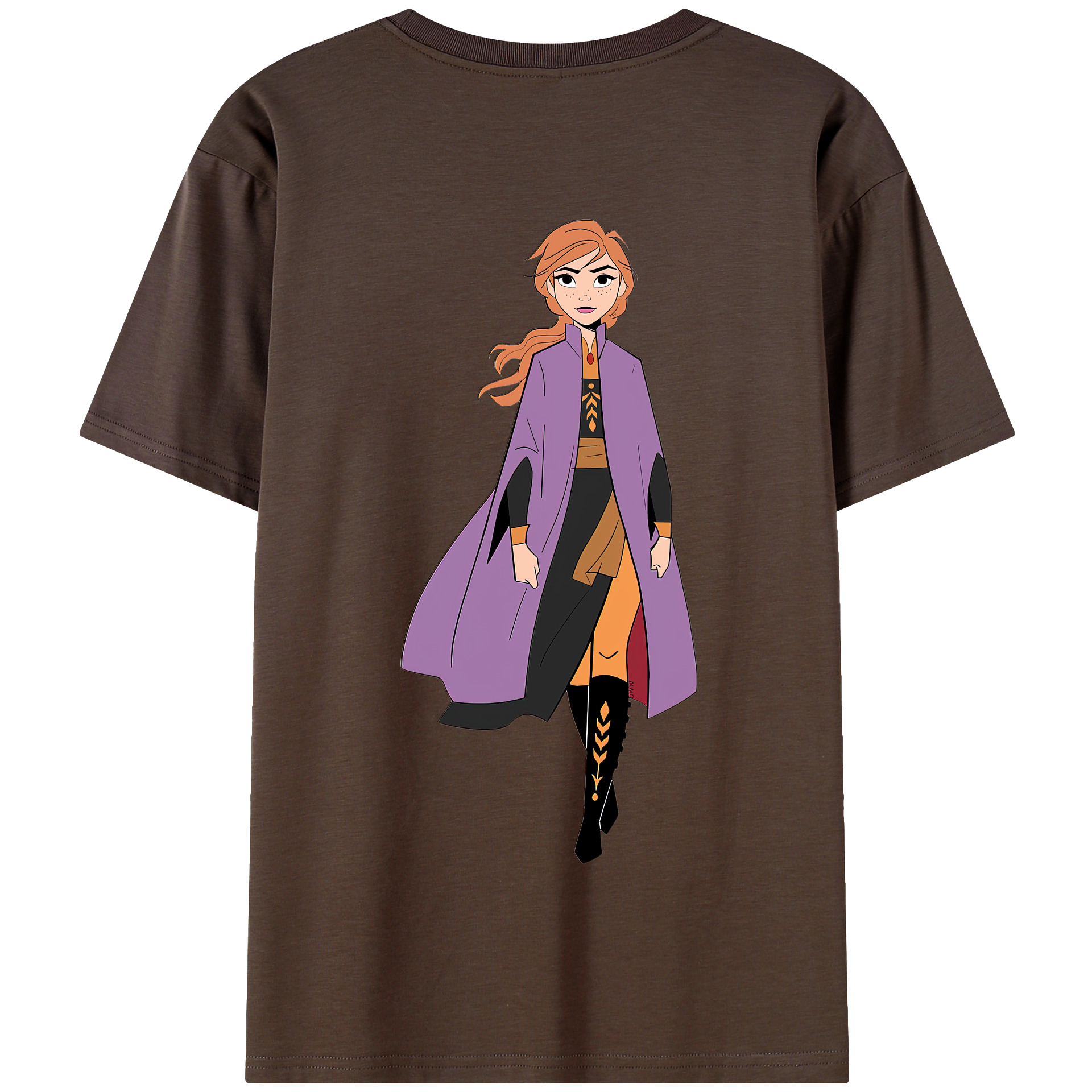 （画像用） アナと雪の女王 アンナ エルサ Frozen Anna Elsa 綿100％半袖Tシャツ（背面プリント）