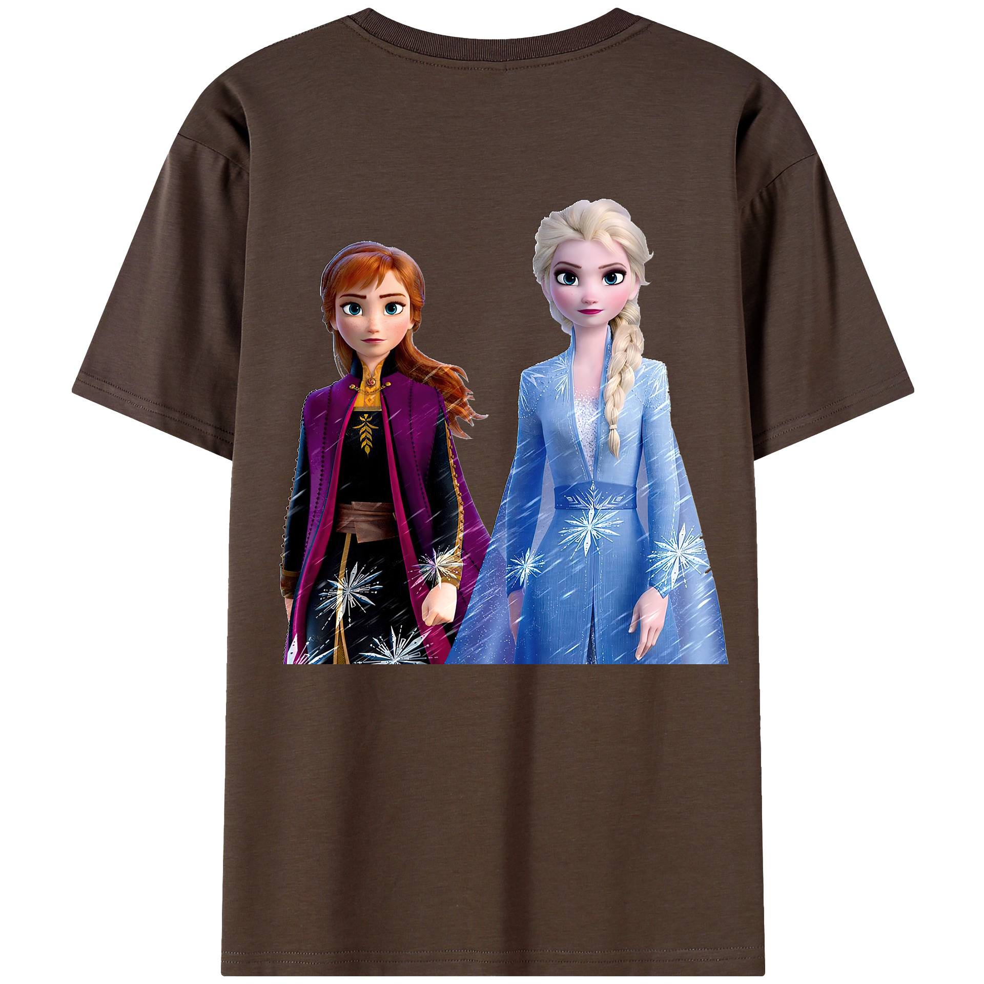 （画像用） アナと雪の女王 アンナ エルサ Frozen Anna Elsa 綿100％半袖Tシャツ（背面プリント）