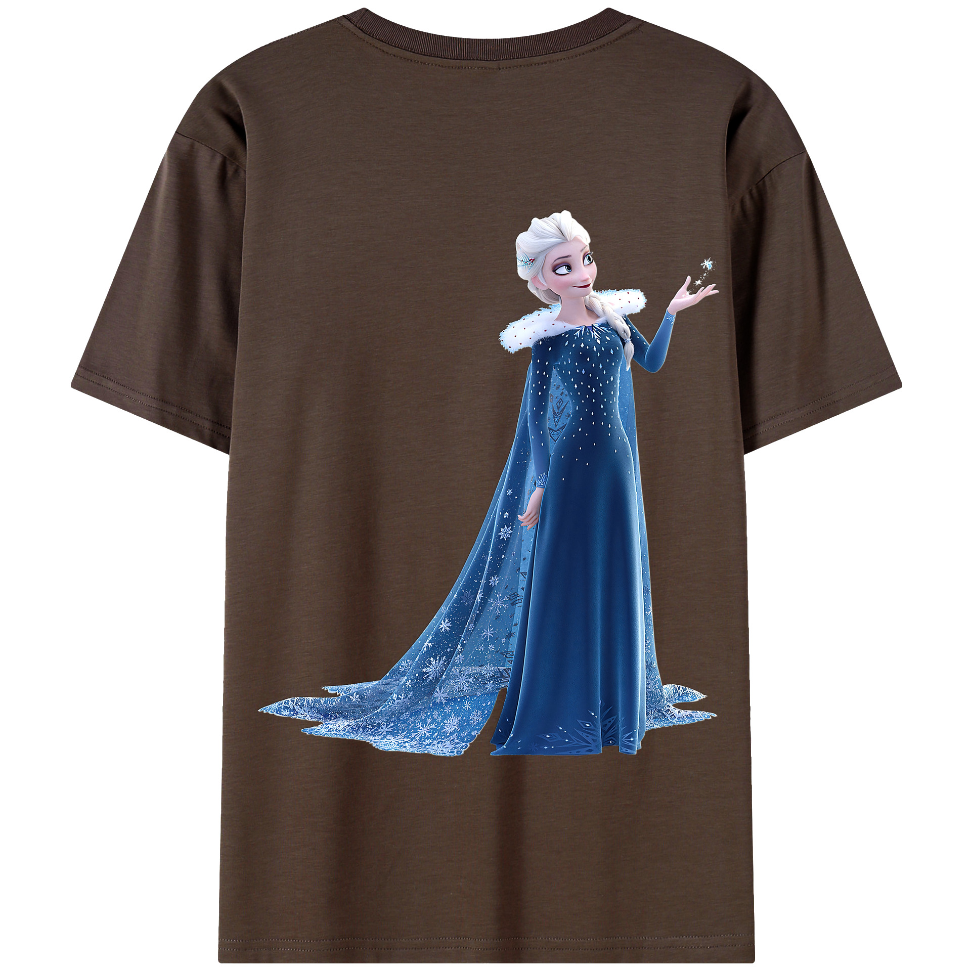 （画像用） アナと雪の女王 アンナ エルサ Frozen Anna Elsa 綿100％半袖Tシャツ（背面プリント）