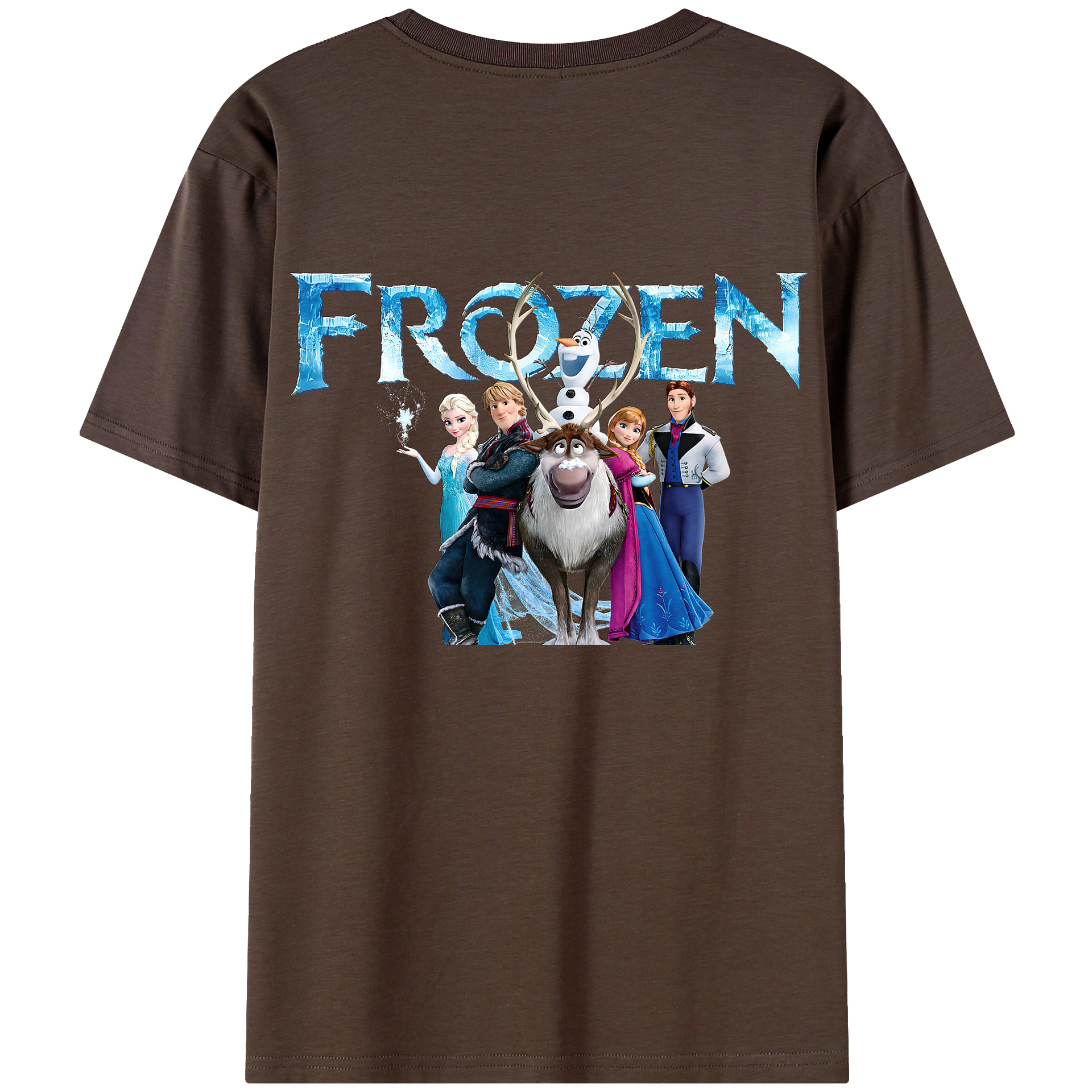 （画像用） アナと雪の女王 アンナ エルサ Frozen Anna Elsa 綿100％半袖Tシャツ（背面プリント）