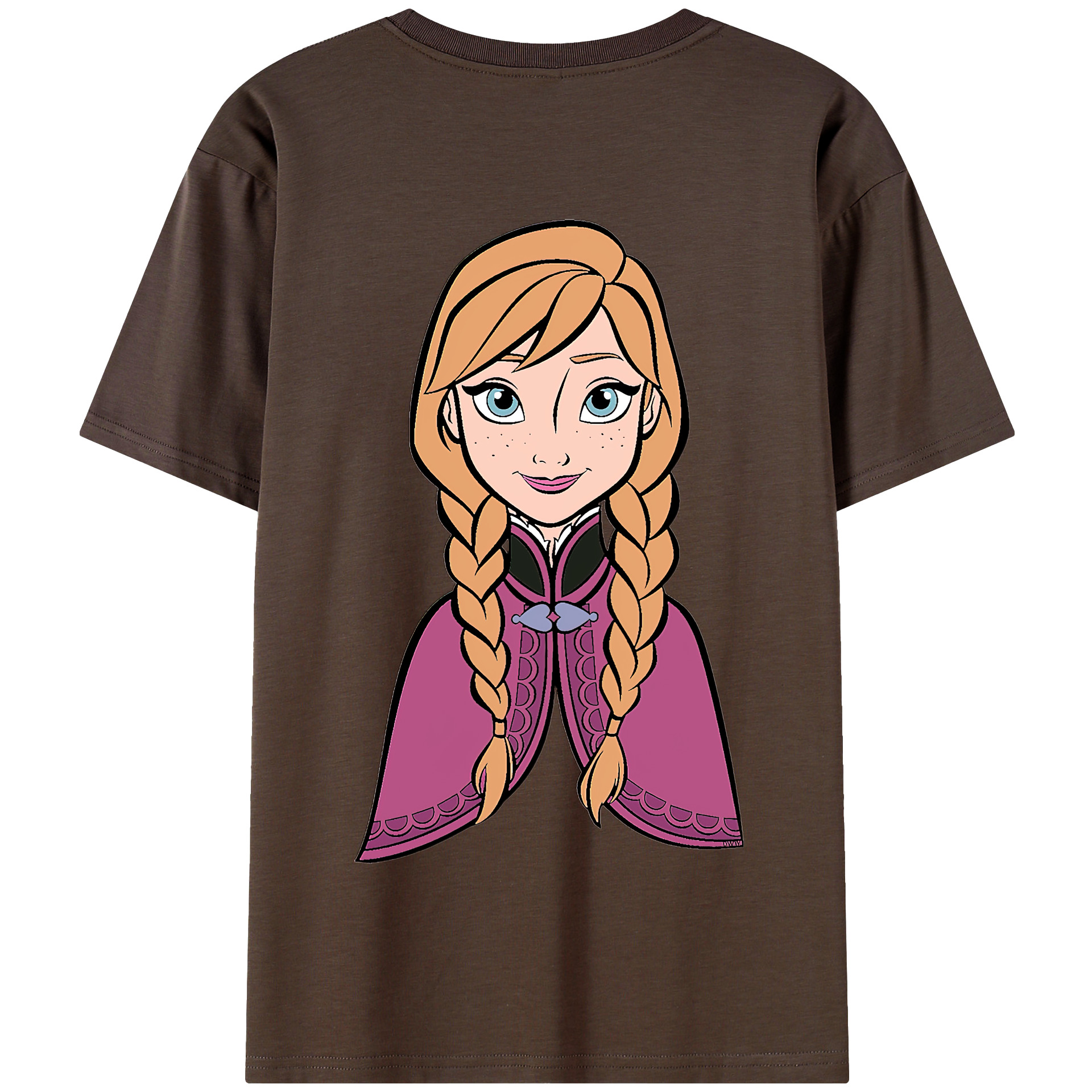 （画像用） アナと雪の女王 アンナ エルサ Frozen Anna Elsa 綿100％半袖Tシャツ（背面プリント）