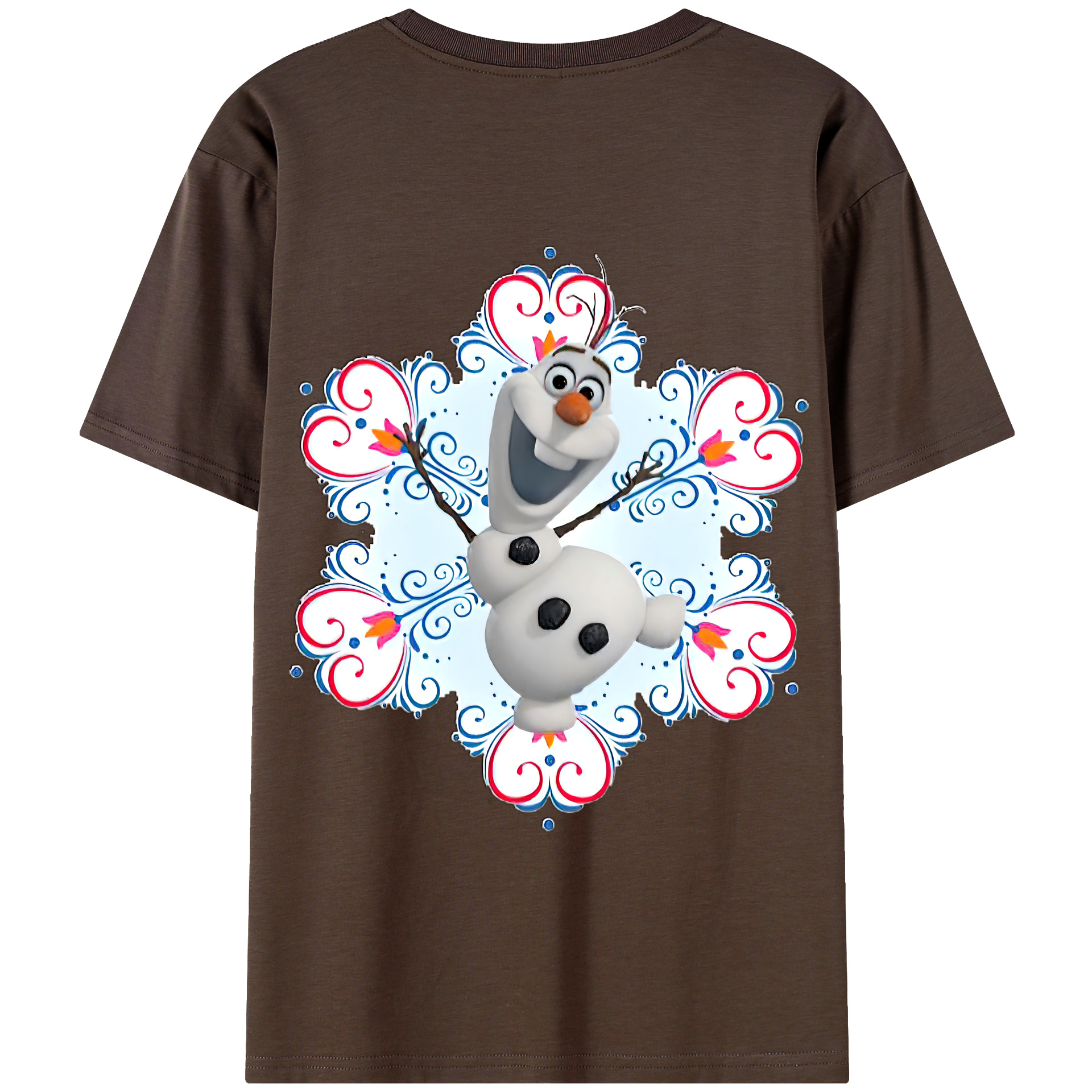 （画像用） アナと雪の女王 アンナ エルサ Frozen Anna Elsa 綿100％半袖Tシャツ（背面プリント）