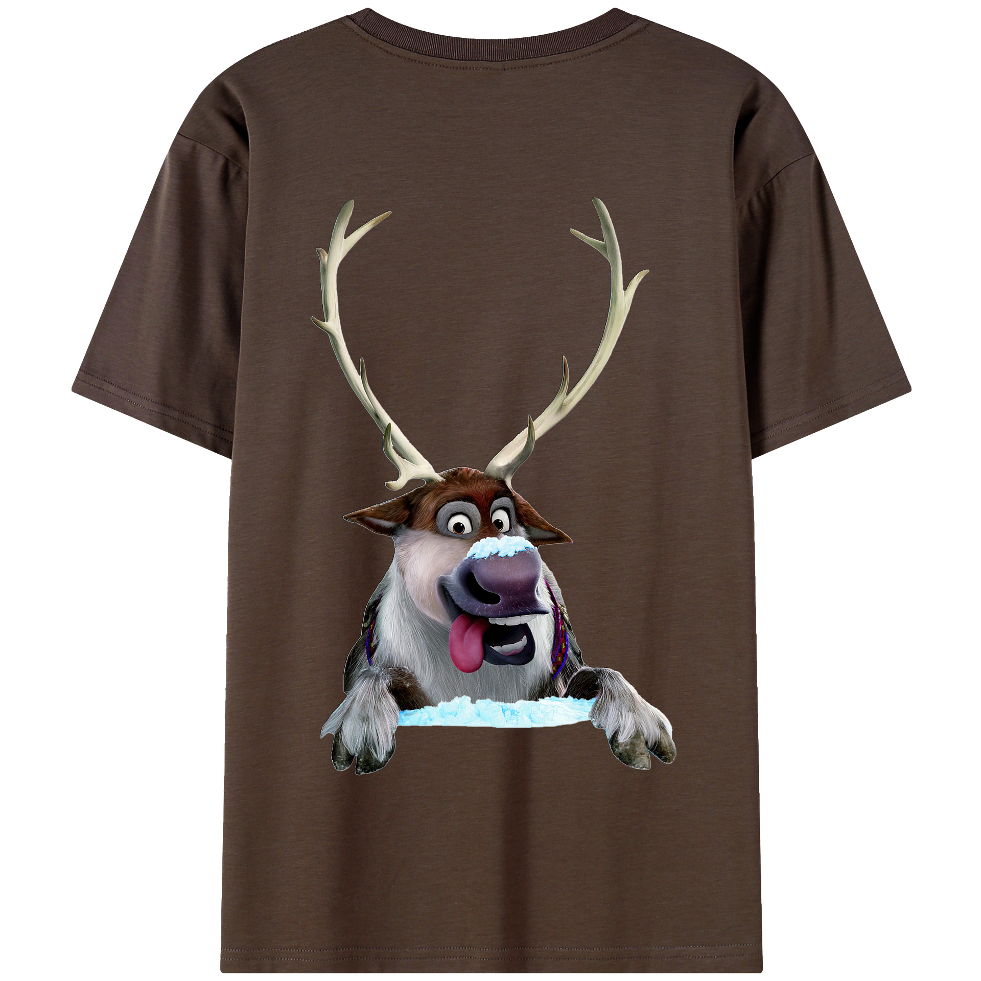 アナと雪の女王 アンナ エルサ Frozen Anna Elsa 綿100％半袖Tシャツ（背面プリント）