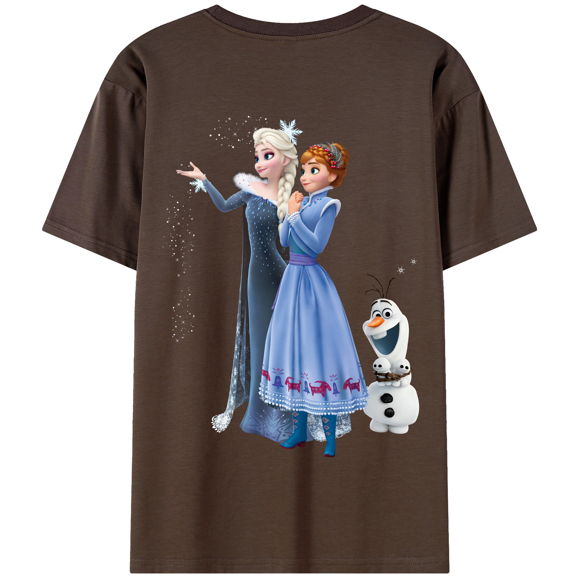 （画像用） アナと雪の女王 アンナ エルサ Frozen Anna Elsa 綿100％半袖Tシャツ（背面プリント）