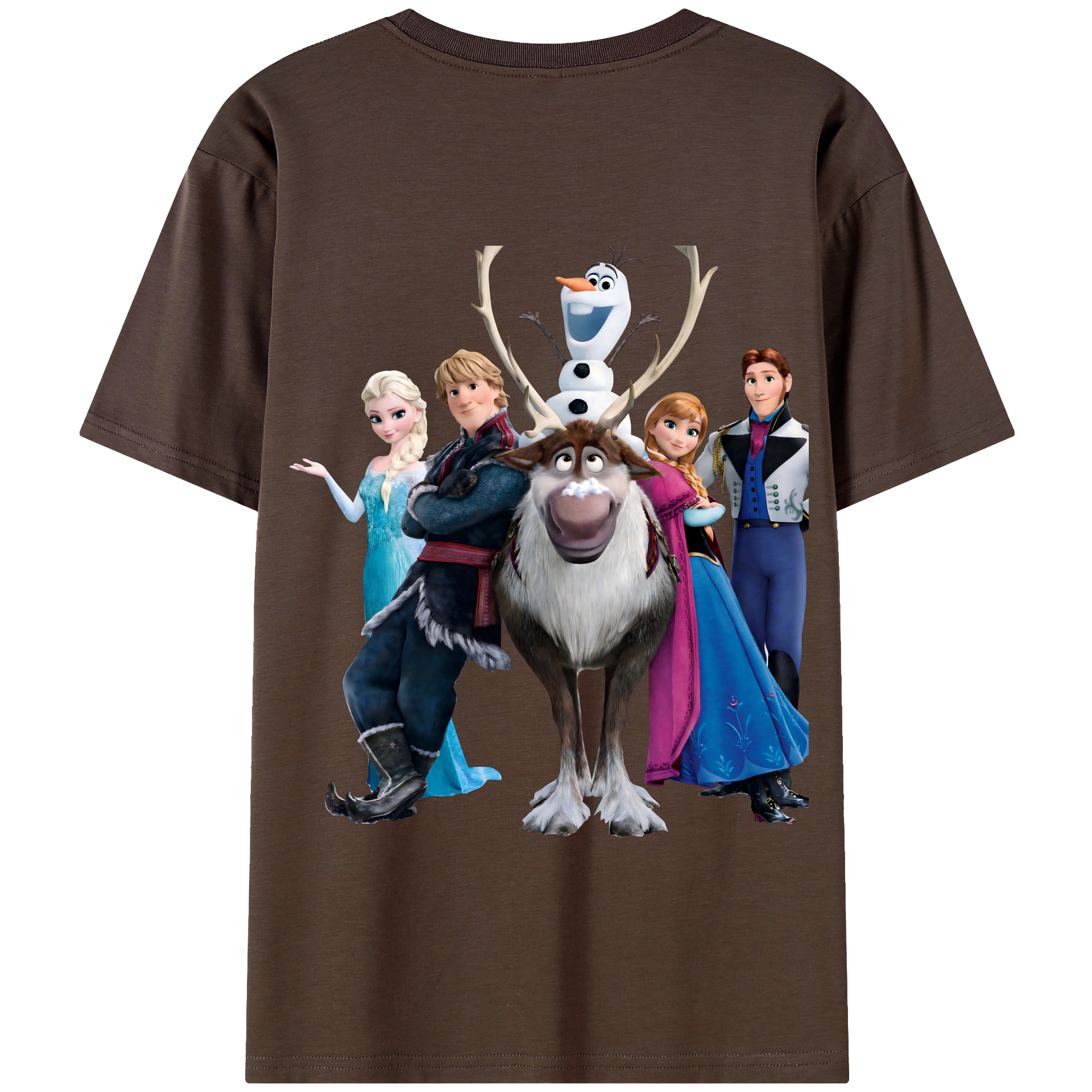 （画像用） アナと雪の女王 アンナ エルサ Frozen Anna Elsa 綿100％半袖Tシャツ（背面プリント）