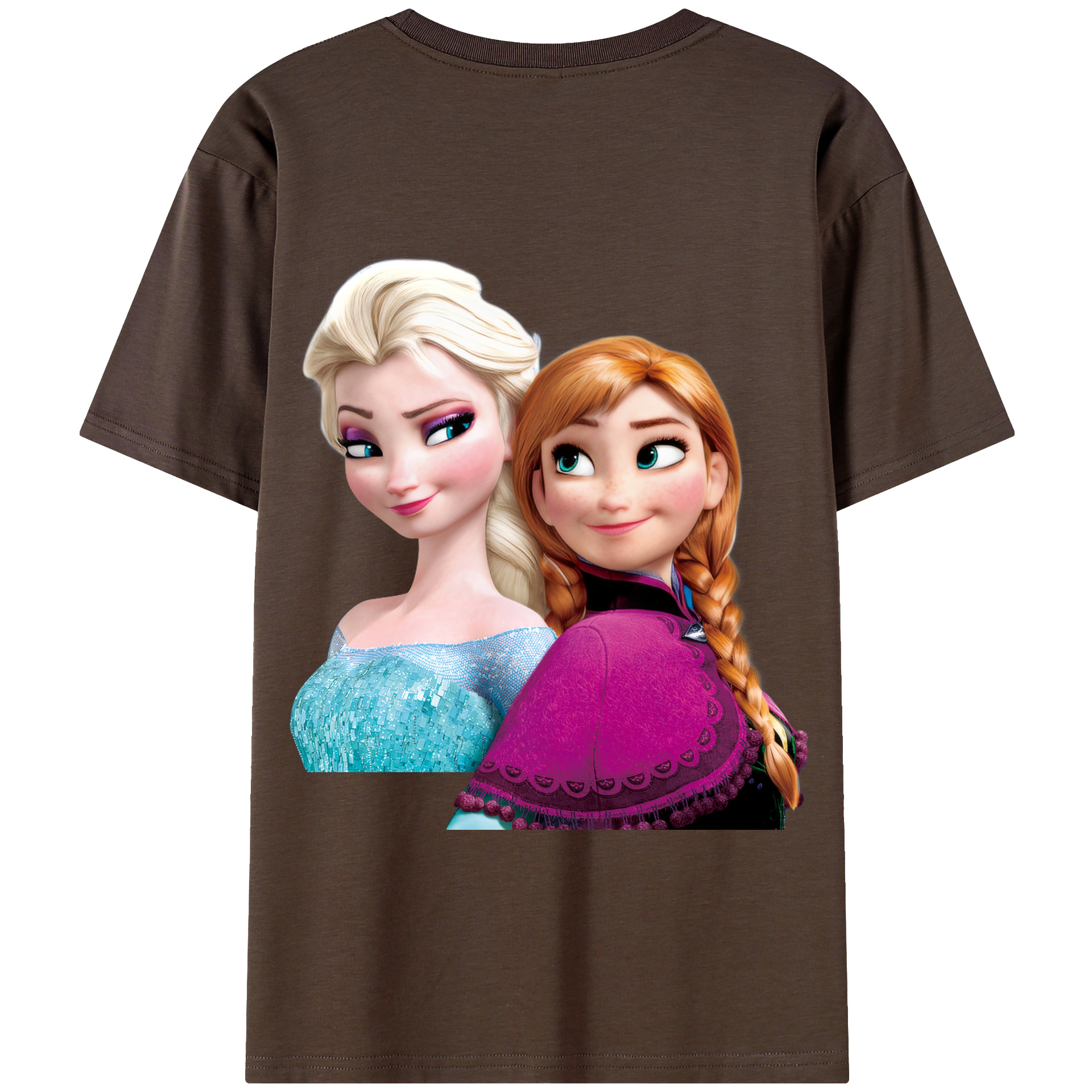 （画像用） アナと雪の女王 アンナ エルサ Frozen Anna Elsa 綿100％半袖Tシャツ（背面プリント）
