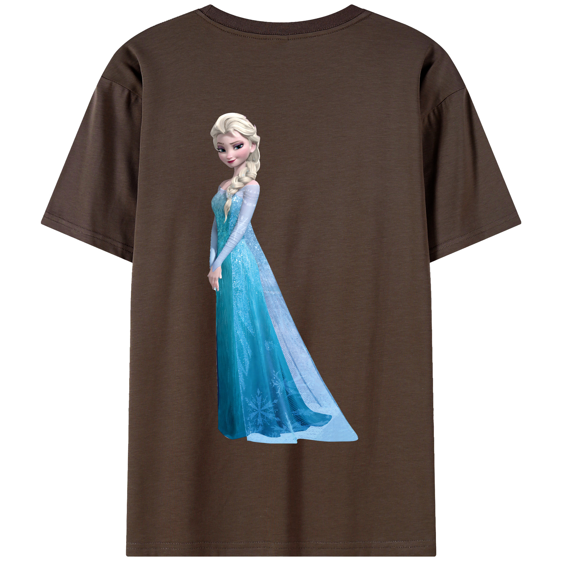 （画像用） アナと雪の女王 アンナ エルサ Frozen Anna Elsa 綿100％半袖Tシャツ（背面プリント）