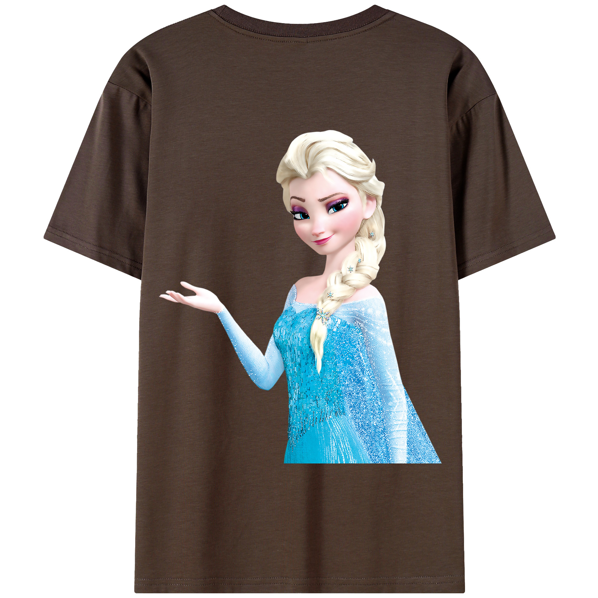 （画像用） アナと雪の女王 アンナ エルサ Frozen Anna Elsa 綿100％半袖Tシャツ（背面プリント）