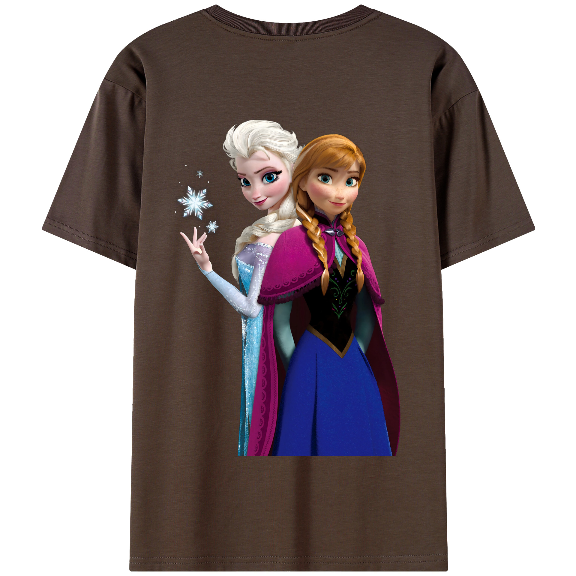（画像用） アナと雪の女王 アンナ エルサ Frozen Anna Elsa 綿100％半袖Tシャツ（背面プリント）