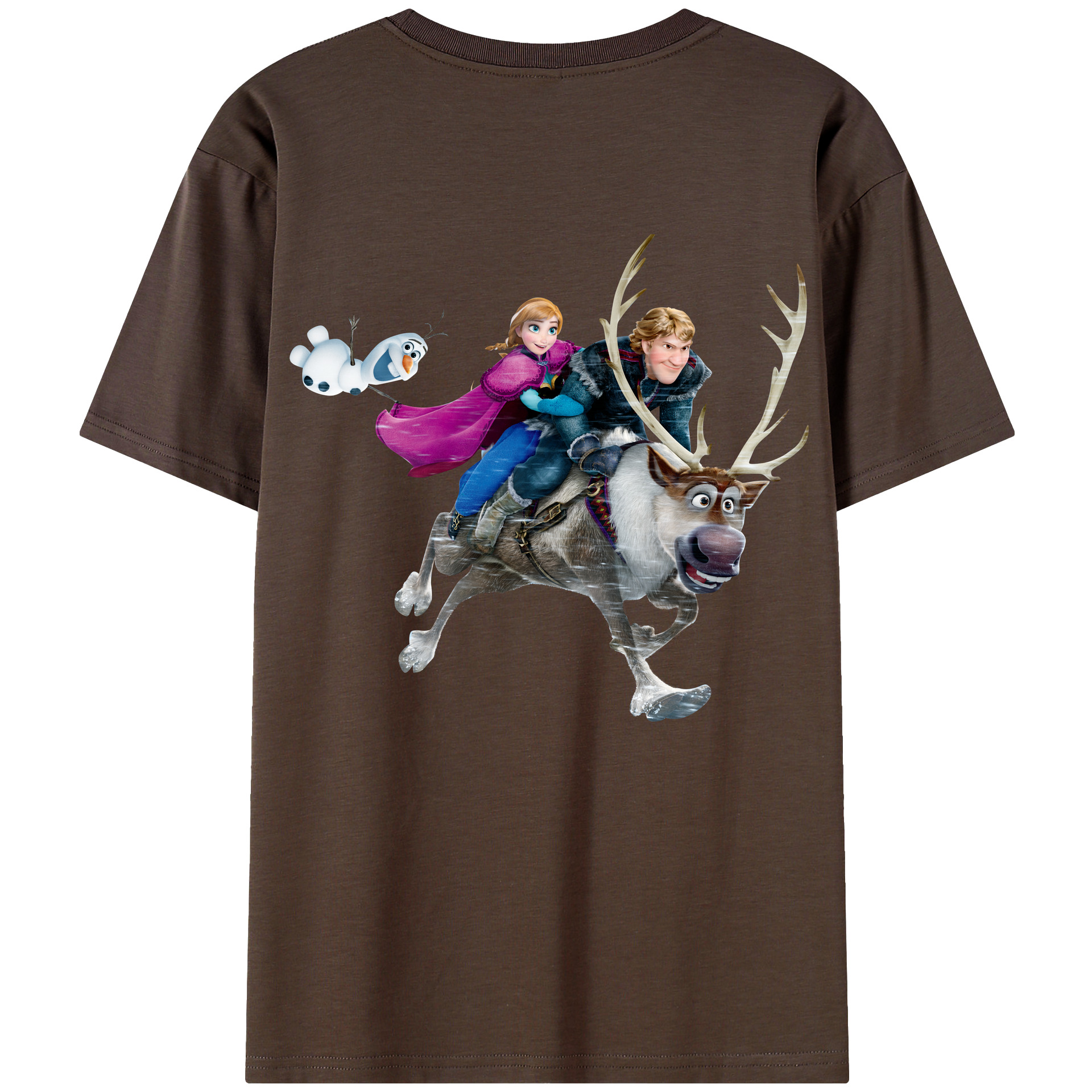 （画像用） アナと雪の女王 アンナ エルサ Frozen Anna Elsa 綿100％半袖Tシャツ（背面プリント）