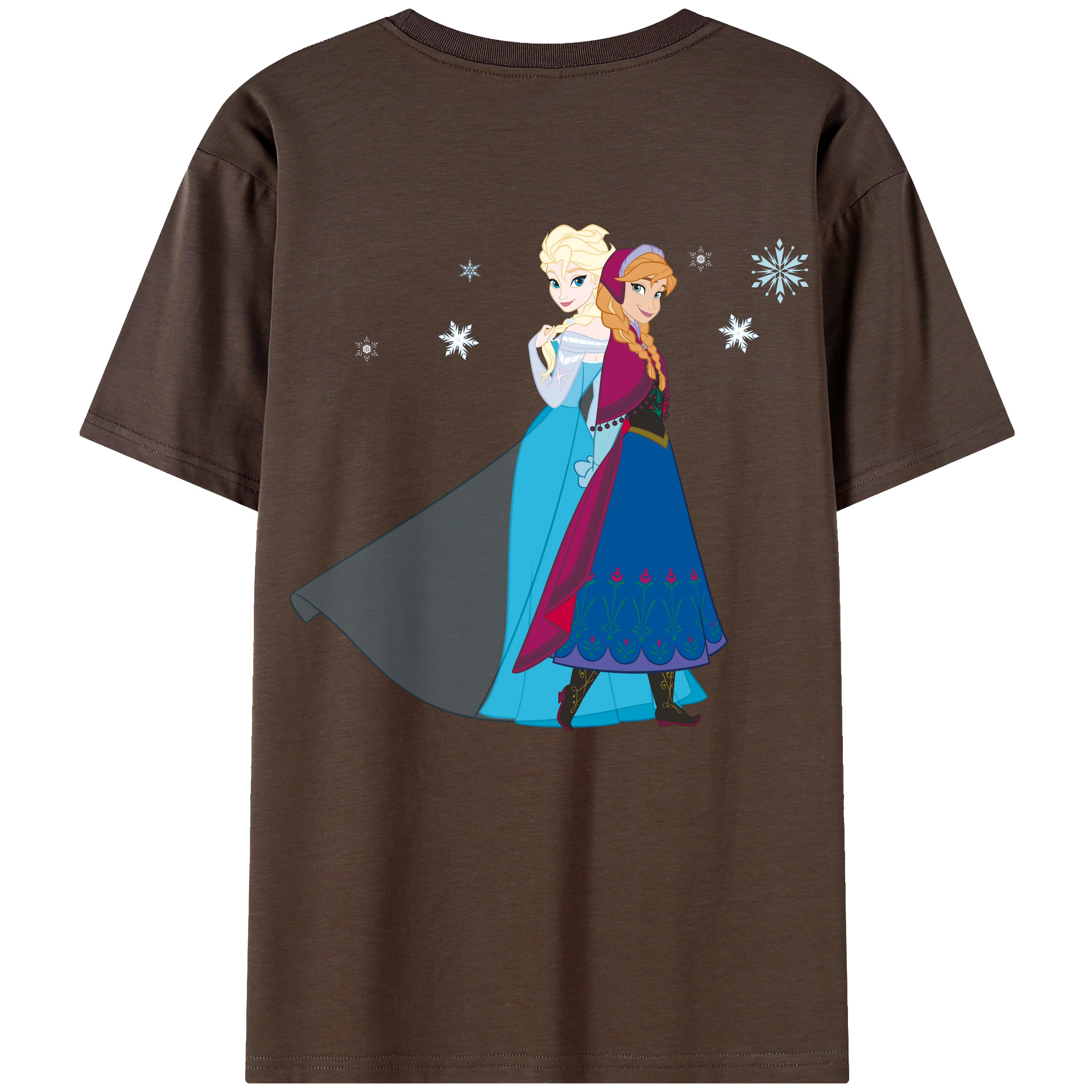 （画像用） アナと雪の女王 アンナ エルサ Frozen Anna Elsa 綿100％半袖Tシャツ（背面プリント）