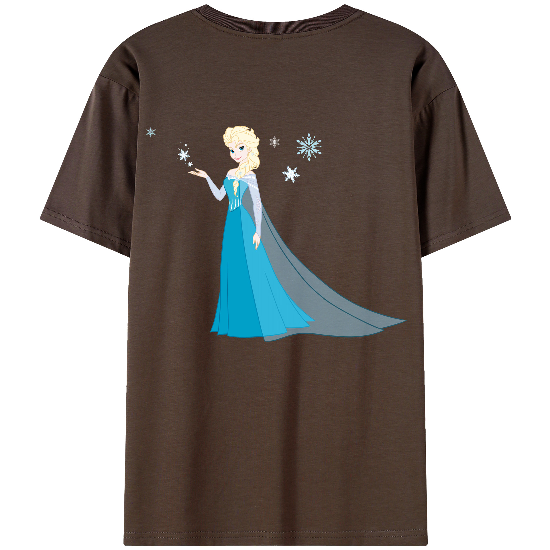 （画像用） アナと雪の女王 アンナ エルサ Frozen Anna Elsa 綿100％半袖Tシャツ（背面プリント）