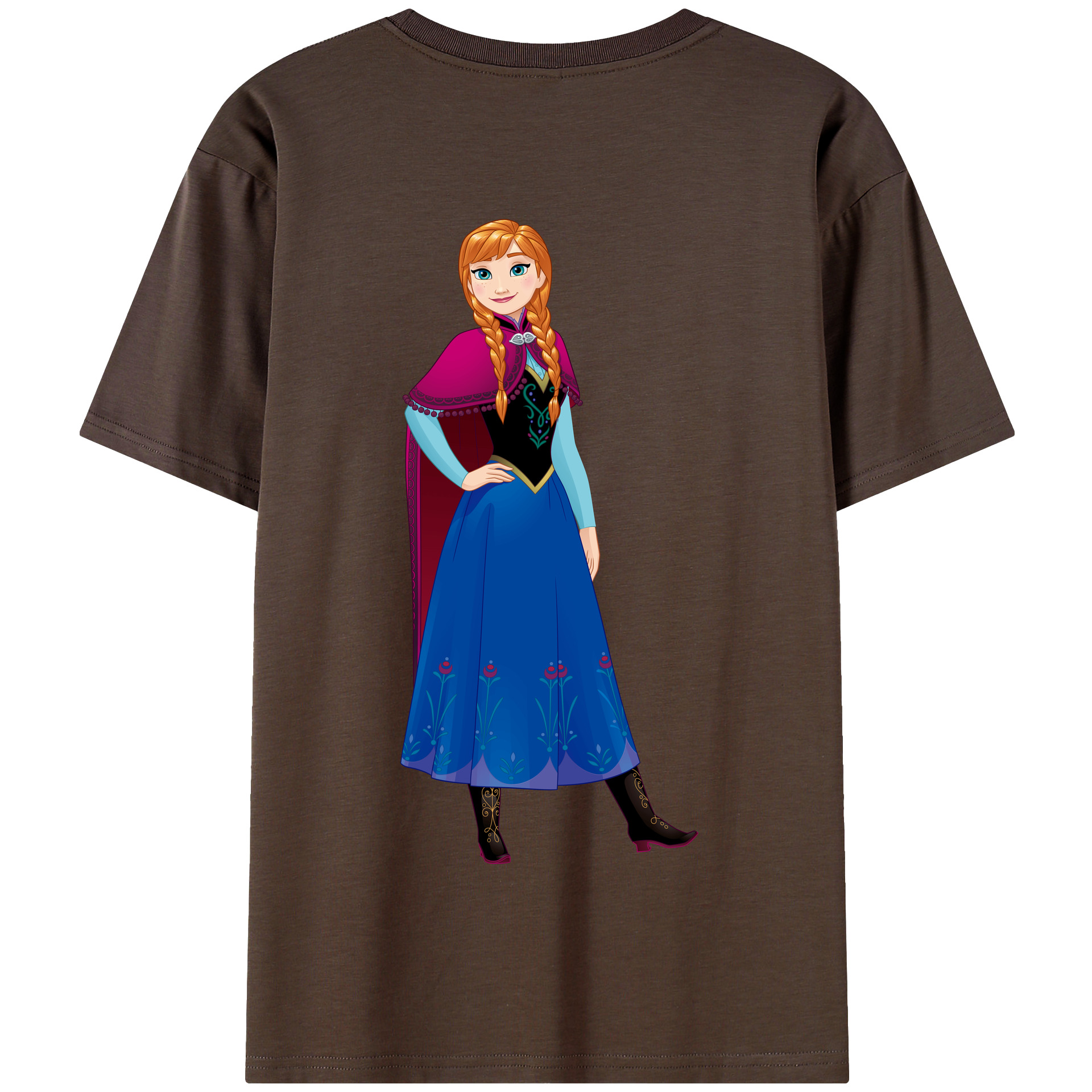 （画像用） アナと雪の女王 アンナ エルサ Frozen Anna Elsa 綿100％半袖Tシャツ（背面プリント）